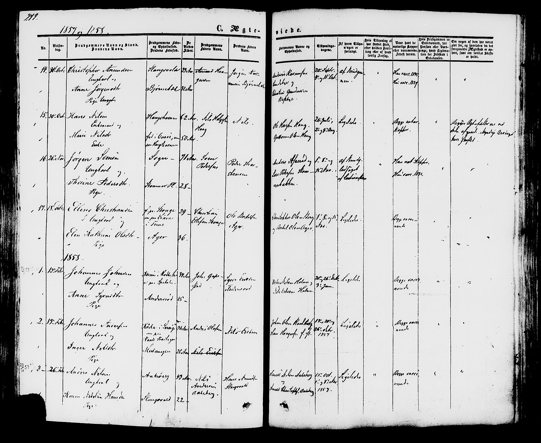 Råde prestekontor kirkebøker, AV/SAO-A-2009/F/Fa/L0006: Parish register (official) no. 6, 1854-1877, p. 249