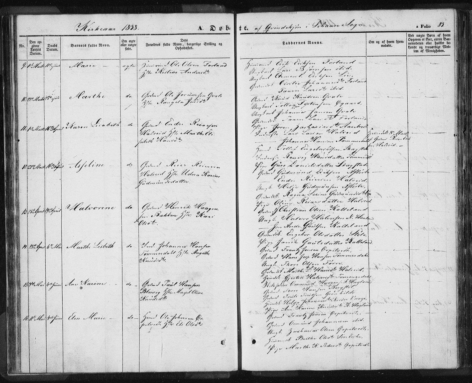 Torvastad sokneprestkontor, SAST/A -101857/H/Ha/Haa/L0006: Parish register (official) no. A 6, 1836-1847, p. 83