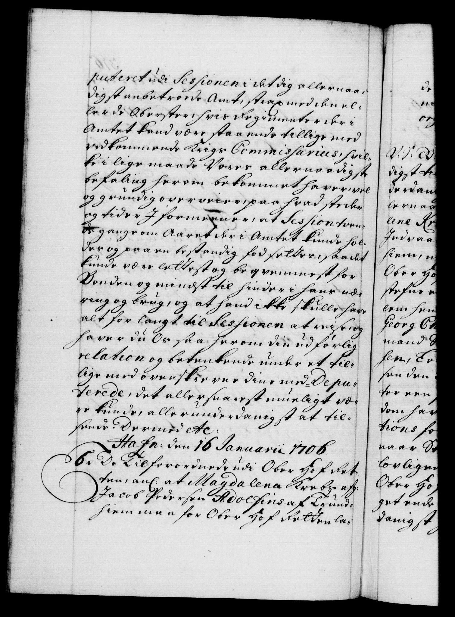 Danske Kanselli 1572-1799, AV/RA-EA-3023/F/Fc/Fca/Fcab/L0017: Norske tegnelser, 1704-1706, p. 316b