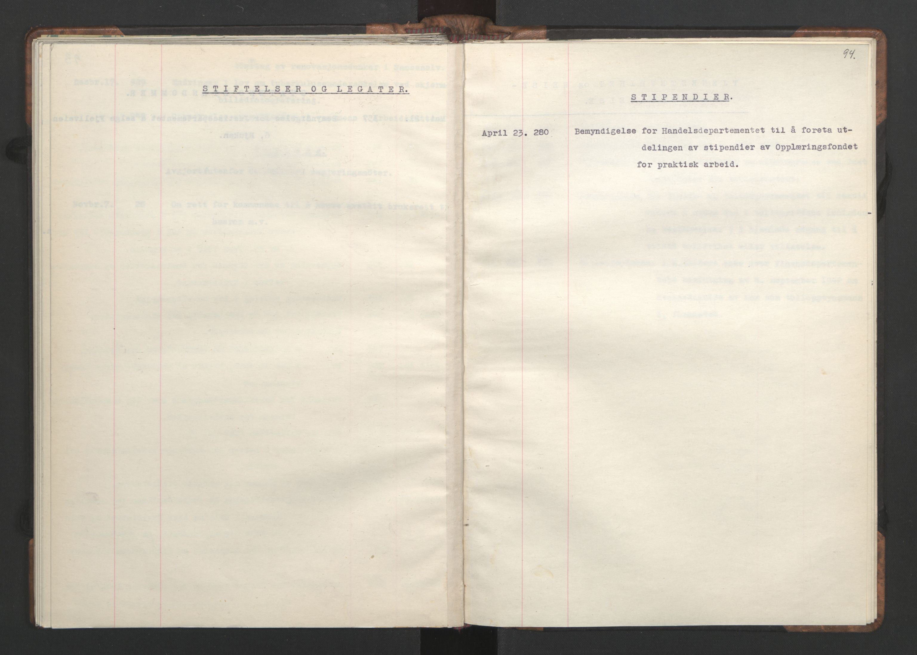 NS-administrasjonen 1940-1945 (Statsrådsekretariatet, de kommisariske statsråder mm), RA/S-4279/D/Da/L0002: Register (RA j.nr. 985/1943, tilgangsnr. 17/1943), 1942, p. 97