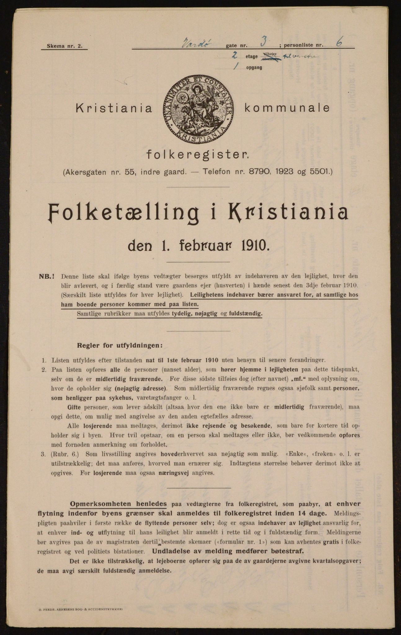 OBA, Municipal Census 1910 for Kristiania, 1910, p. 115502