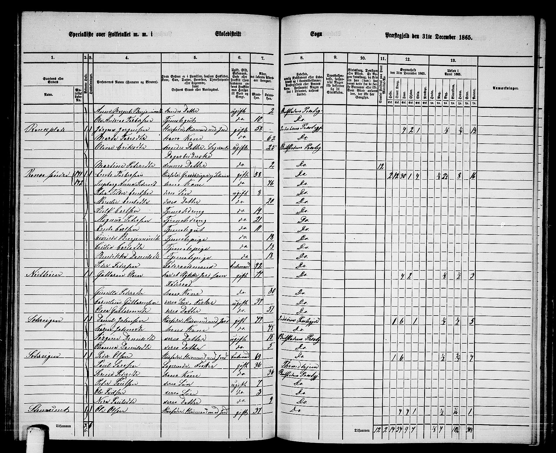 RA, 1865 census for Beitstad, 1865, p. 124