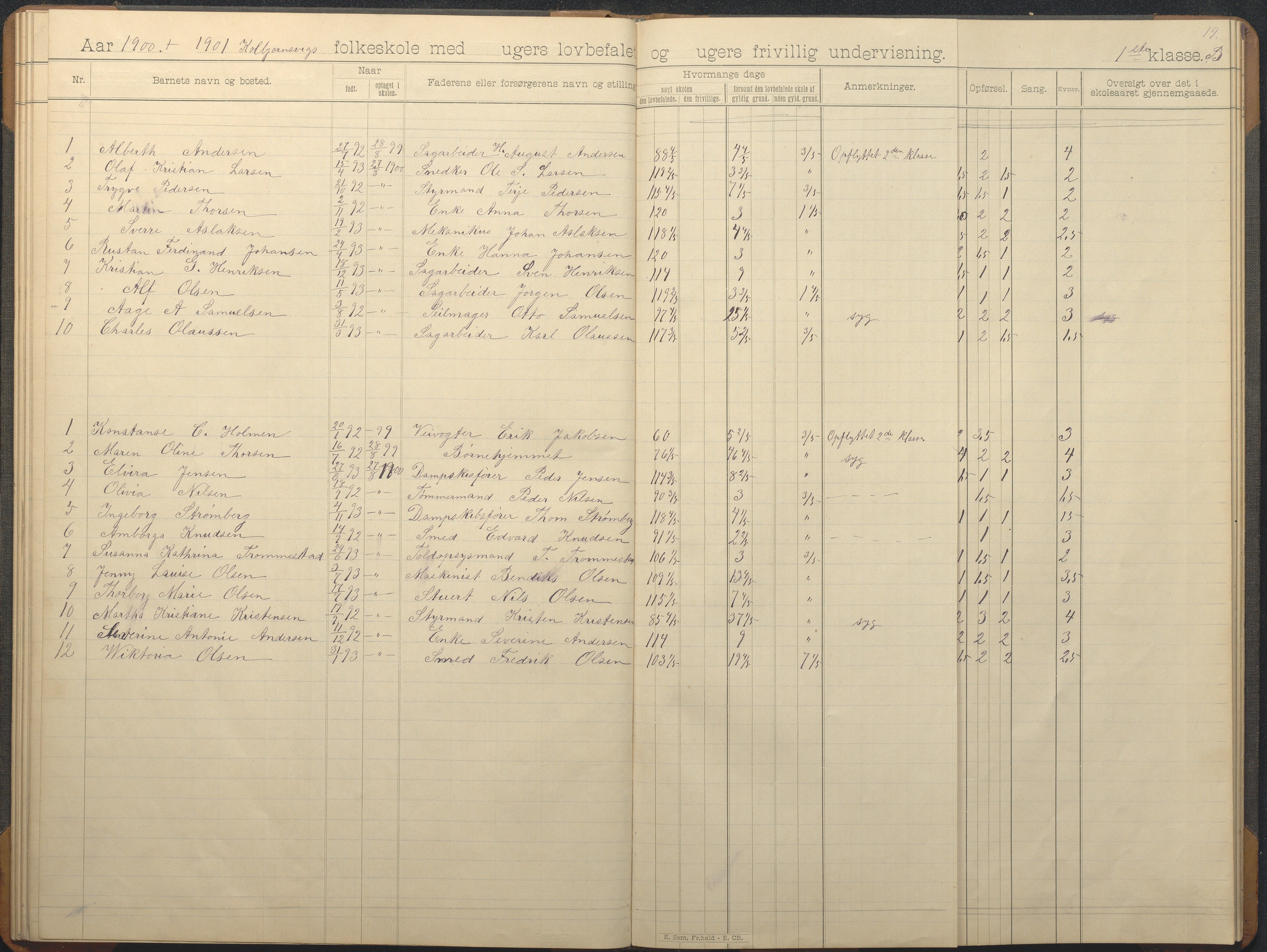 Hisøy kommune frem til 1991, AAKS/KA0922-PK/32/L0013: Skoleprotokoll, 1892-1908, p. 19