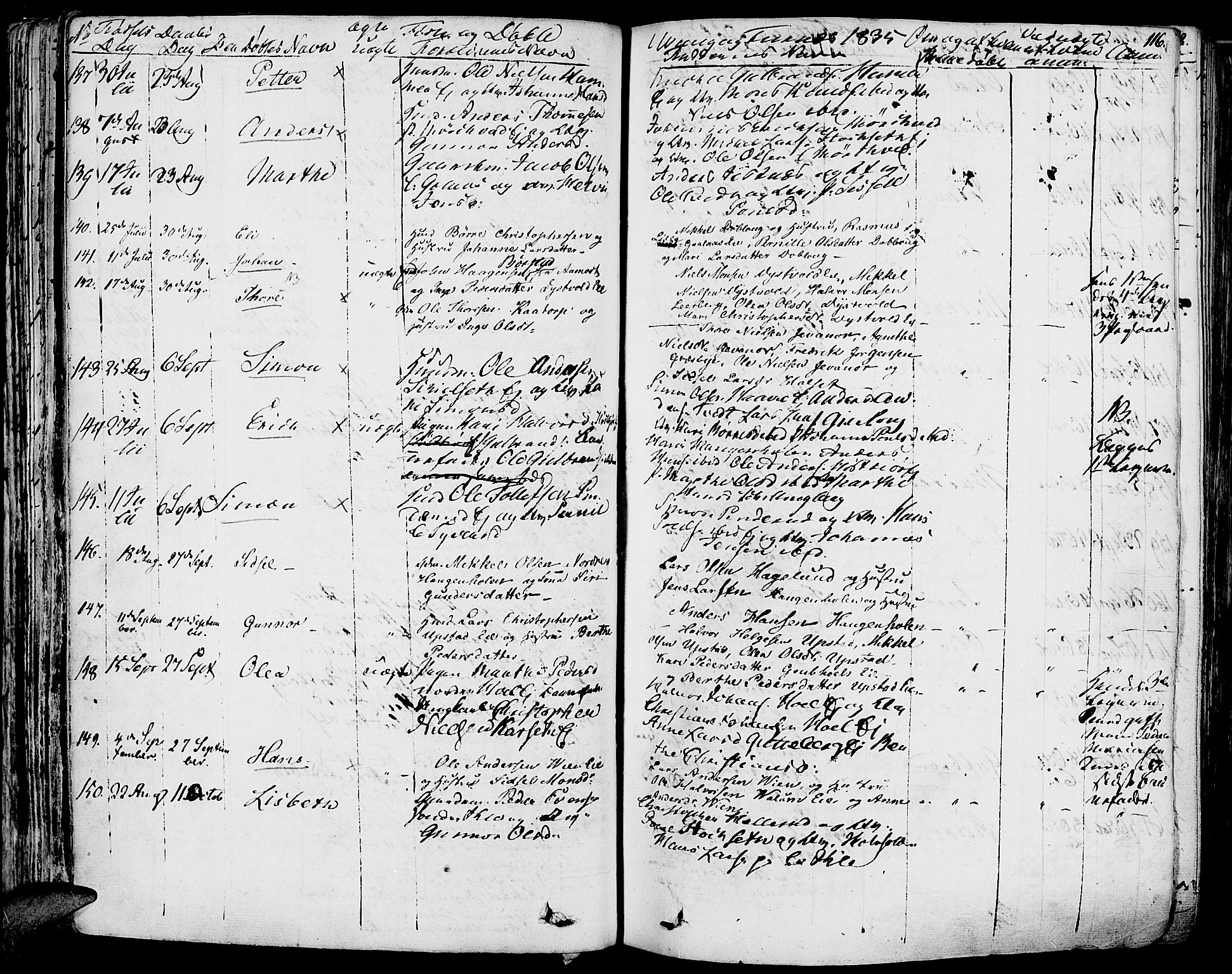 Vang prestekontor, Hedmark, AV/SAH-PREST-008/H/Ha/Haa/L0009: Parish register (official) no. 9, 1826-1841, p. 116