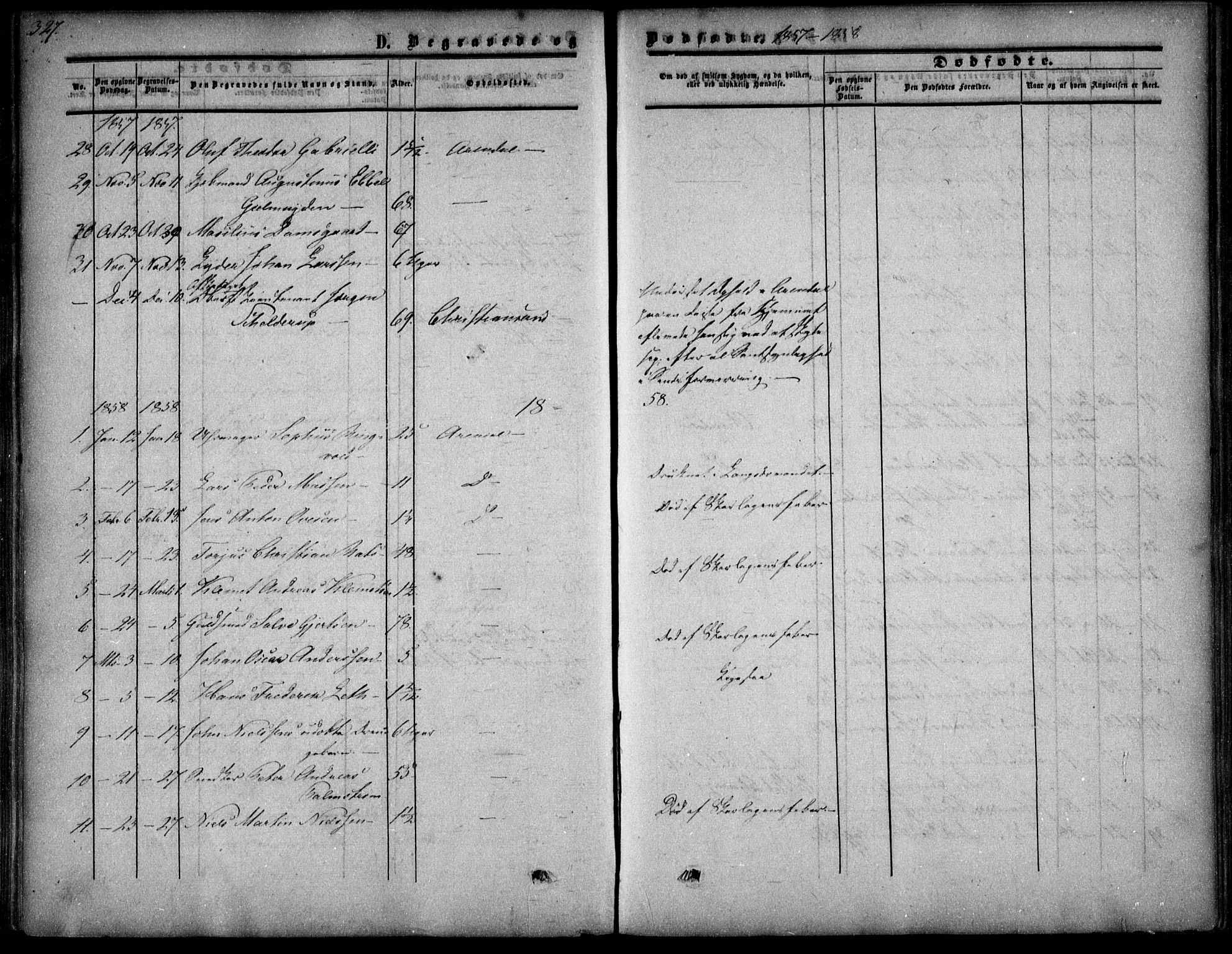 Arendal sokneprestkontor, Trefoldighet, SAK/1111-0040/F/Fa/L0006: Parish register (official) no. A 6, 1855-1868, p. 327