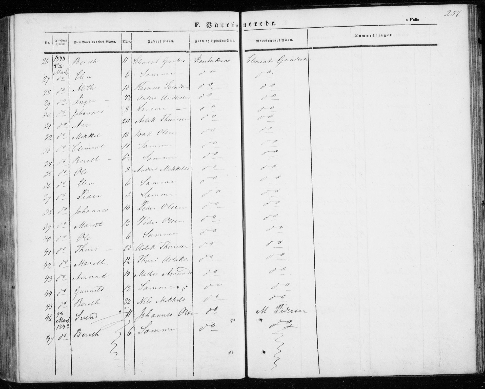 Kautokeino sokneprestembete, SATØ/S-1340/H/Ha/L0002.kirke: Parish register (official) no. 2, 1843-1861, p. 257