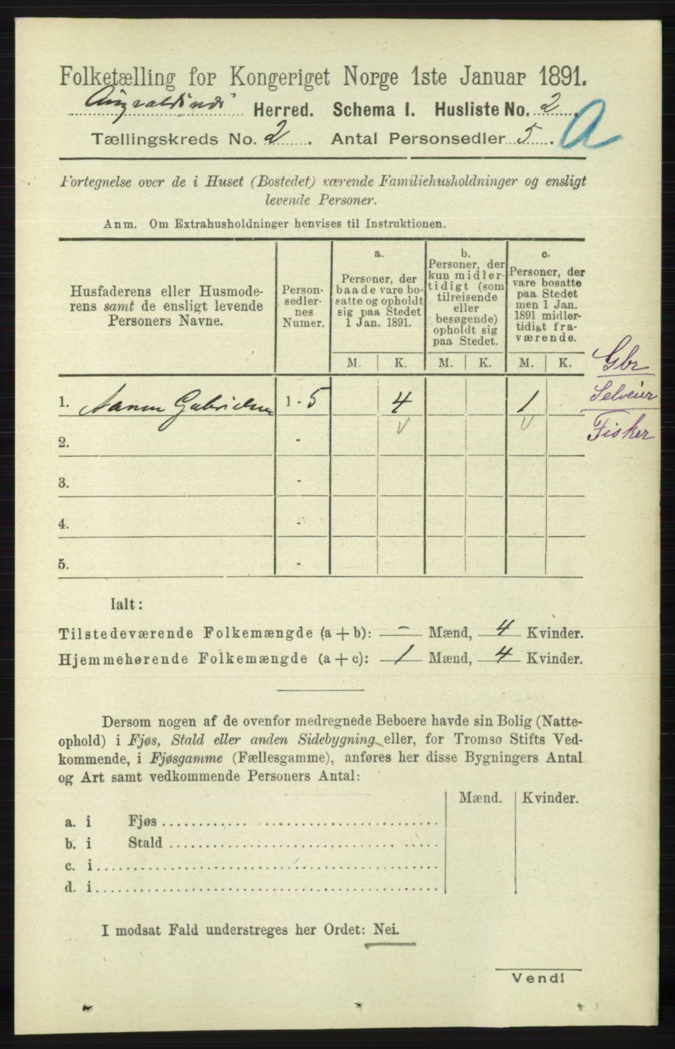 RA, 1891 census for 1147 Avaldsnes, 1891, p. 797