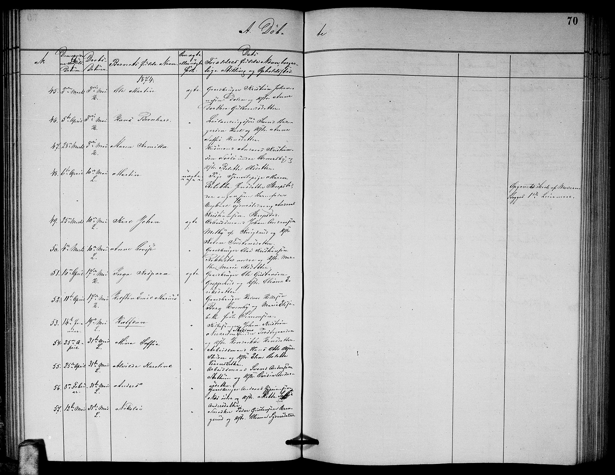 Høland prestekontor Kirkebøker, AV/SAO-A-10346a/G/Ga/L0006: Parish register (copy) no. I 6, 1869-1879, p. 70