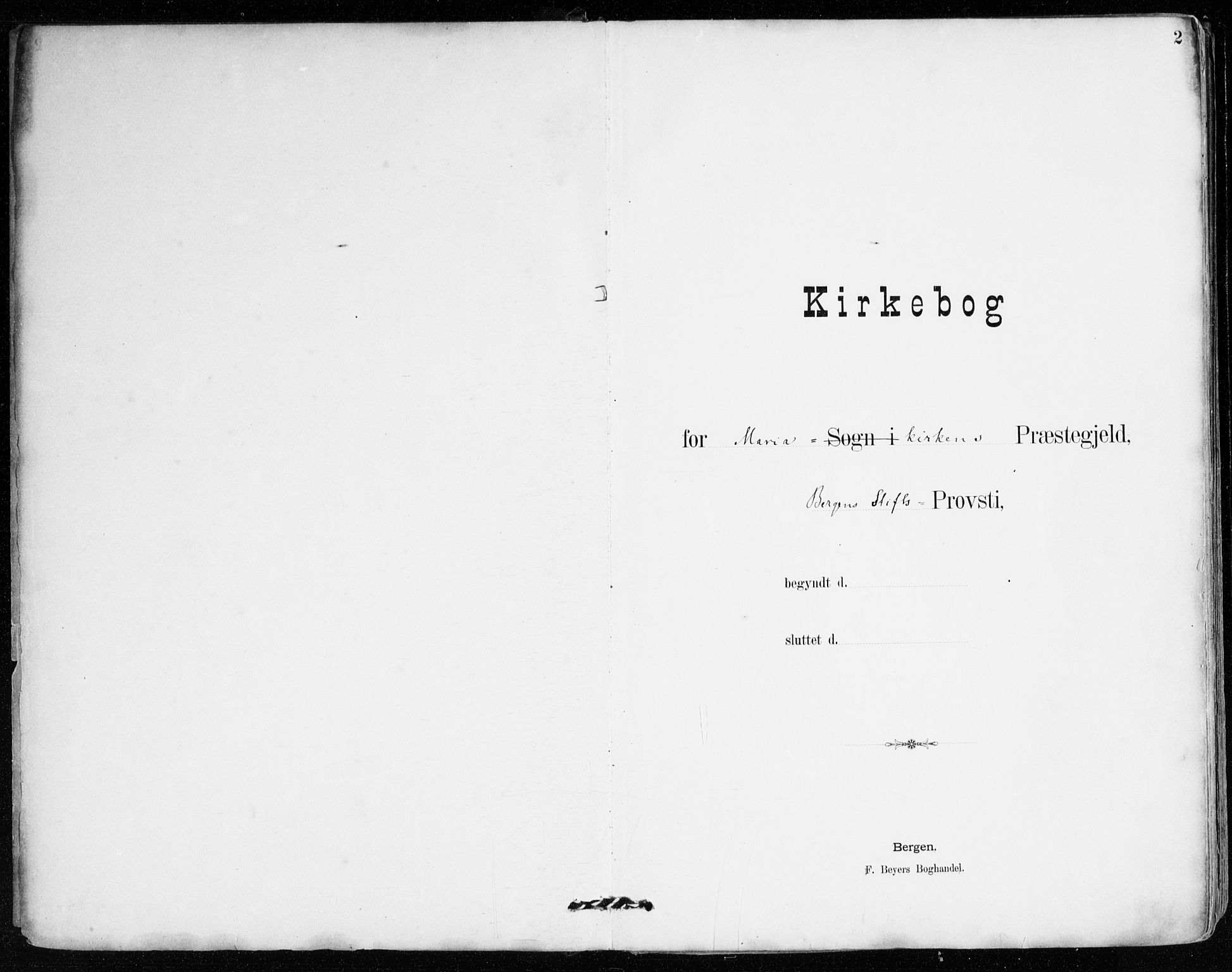 Mariakirken Sokneprestembete, SAB/A-76901/H/Haa/L0008: Parish register (official) no. A 8, 1893-1942, p. 2