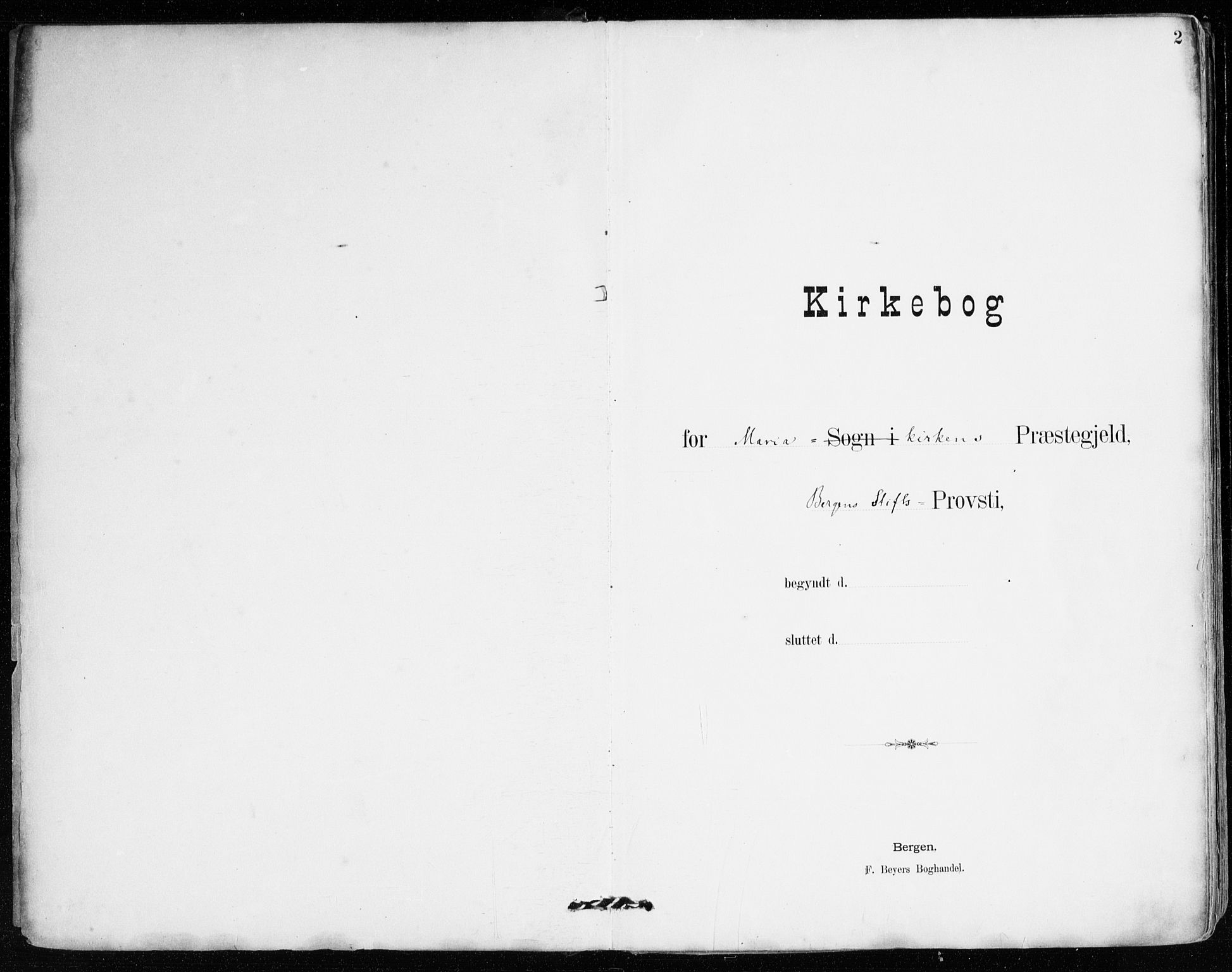Mariakirken Sokneprestembete, AV/SAB-A-76901/H/Haa/L0008: Parish register (official) no. A 8, 1893-1942, p. 2