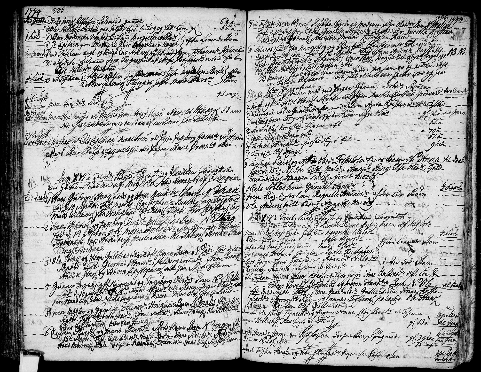 Eiker kirkebøker, SAKO/A-4/F/Fa/L0008: Parish register (official) no. I 8, 1764-1788, p. 335-336
