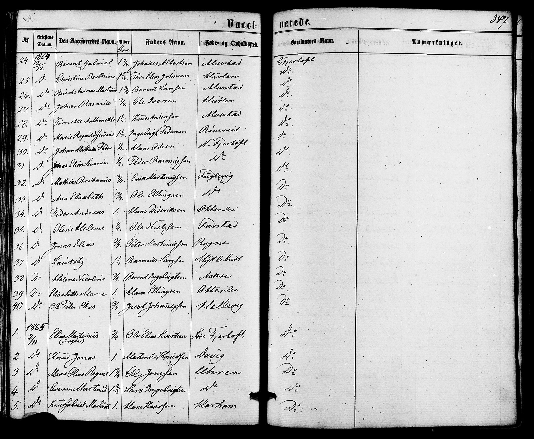 Ministerialprotokoller, klokkerbøker og fødselsregistre - Møre og Romsdal, SAT/A-1454/536/L0498: Parish register (official) no. 536A07, 1862-1875, p. 347