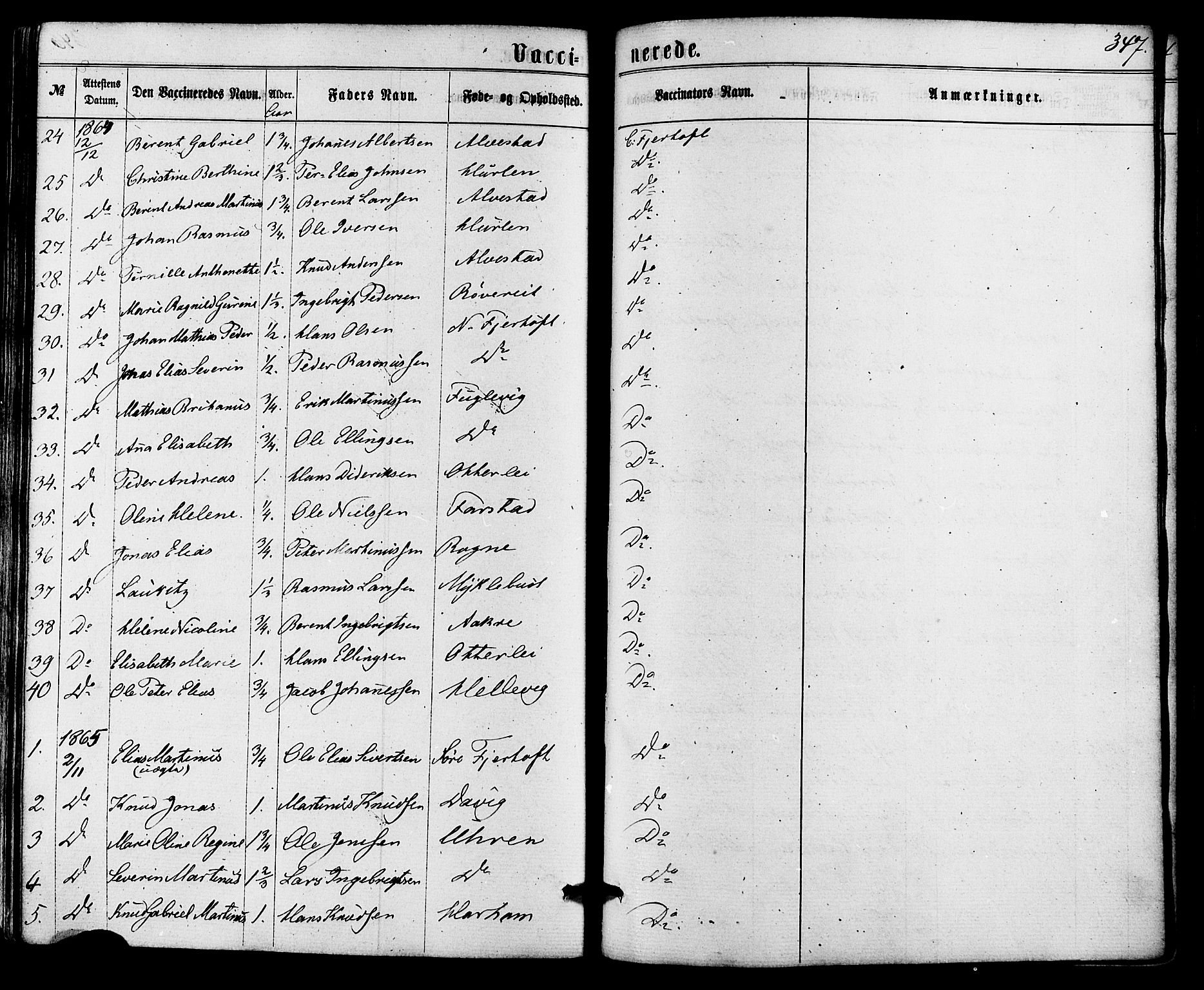 Ministerialprotokoller, klokkerbøker og fødselsregistre - Møre og Romsdal, AV/SAT-A-1454/536/L0498: Parish register (official) no. 536A07, 1862-1875, p. 347