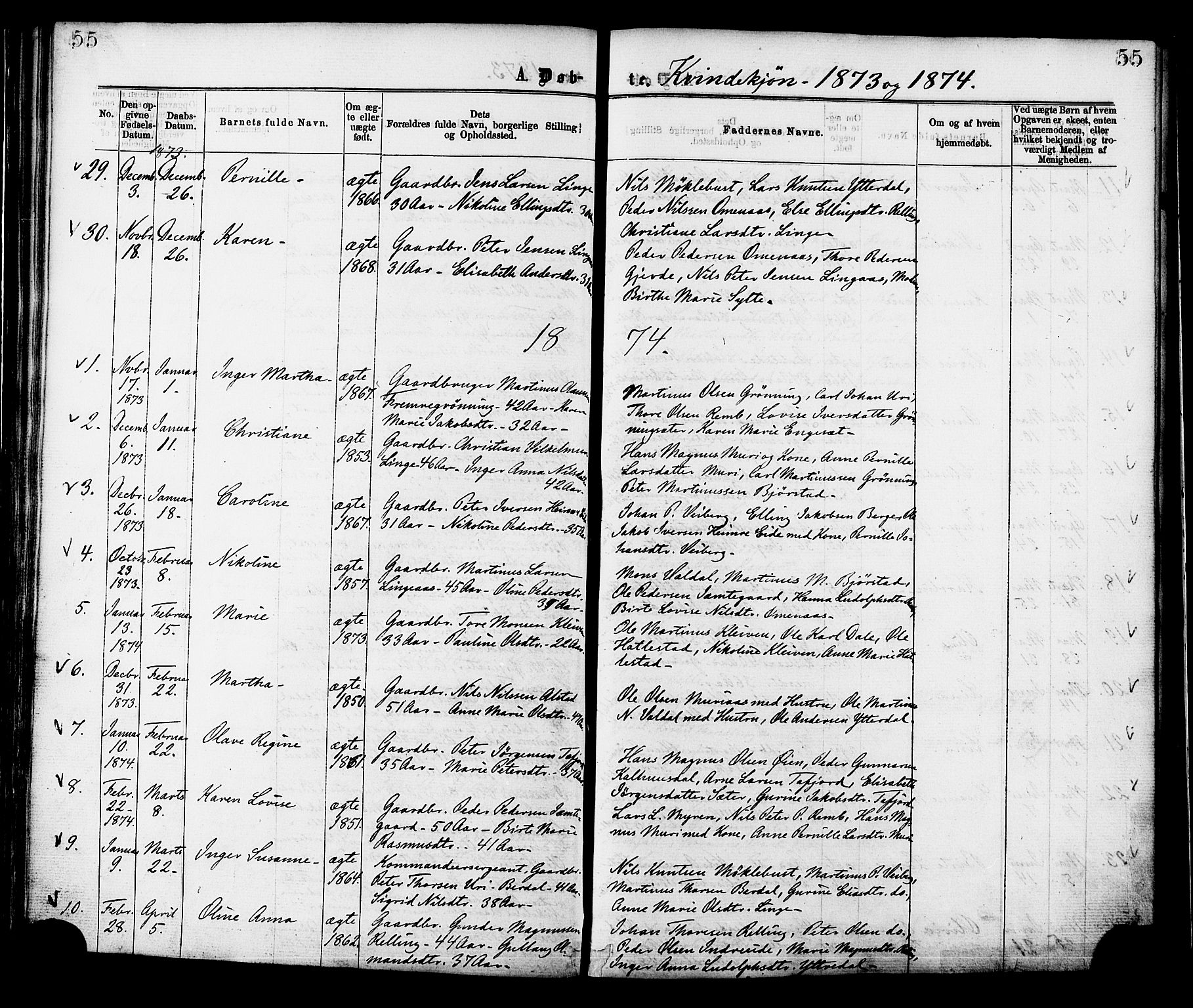 Ministerialprotokoller, klokkerbøker og fødselsregistre - Møre og Romsdal, SAT/A-1454/519/L0254: Parish register (official) no. 519A13, 1868-1883, p. 55