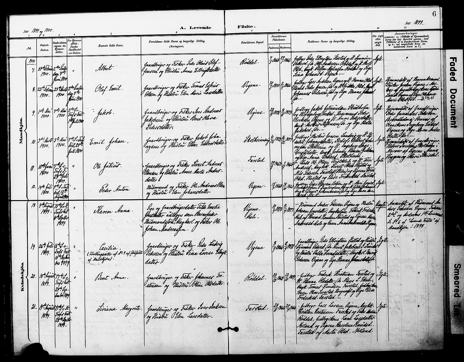 Ministerialprotokoller, klokkerbøker og fødselsregistre - Møre og Romsdal, AV/SAT-A-1454/567/L0779: Parish register (official) no. 567A02, 1898-1902, p. 6