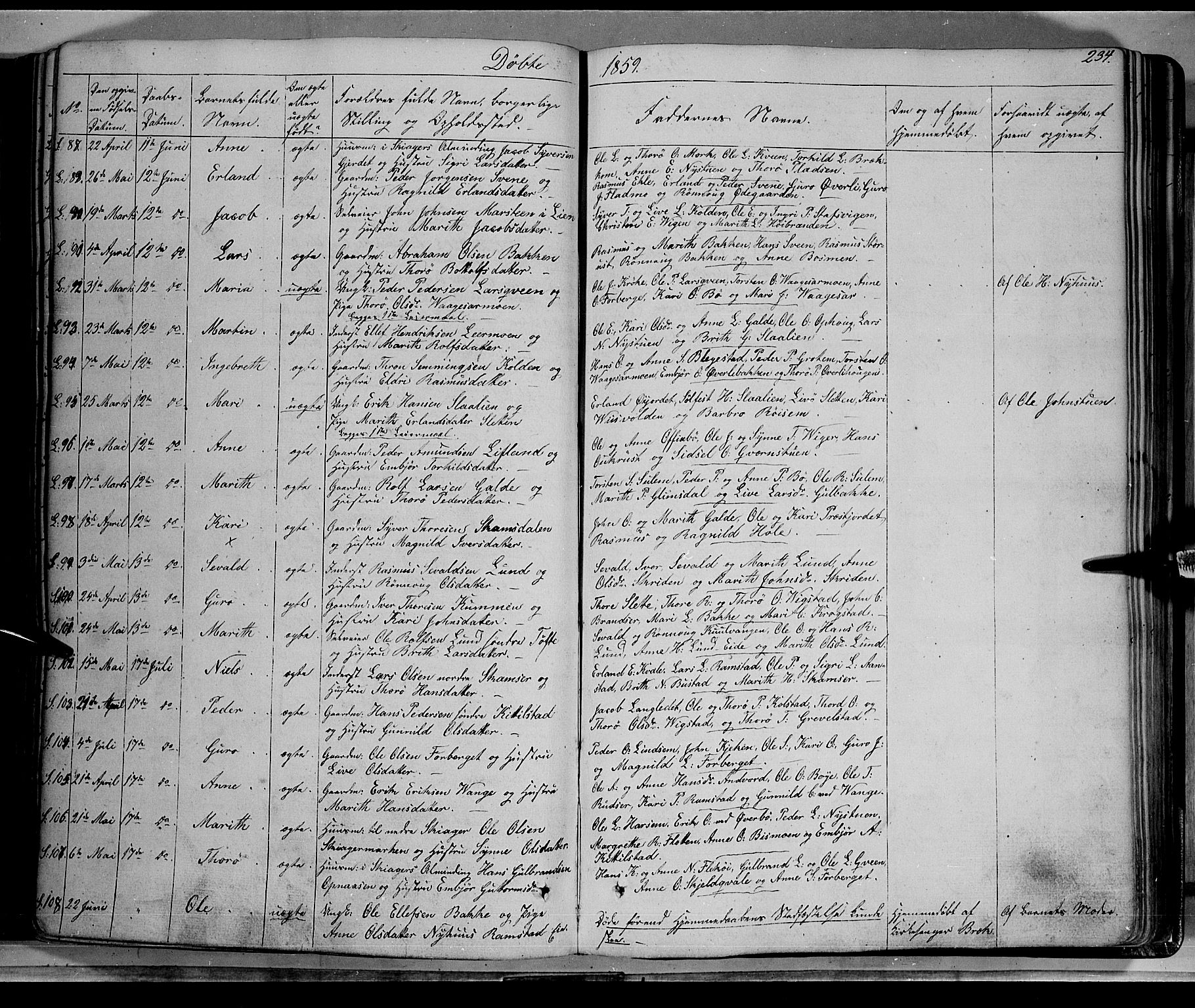 Lom prestekontor, AV/SAH-PREST-070/K/L0006: Parish register (official) no. 6A, 1837-1863, p. 234