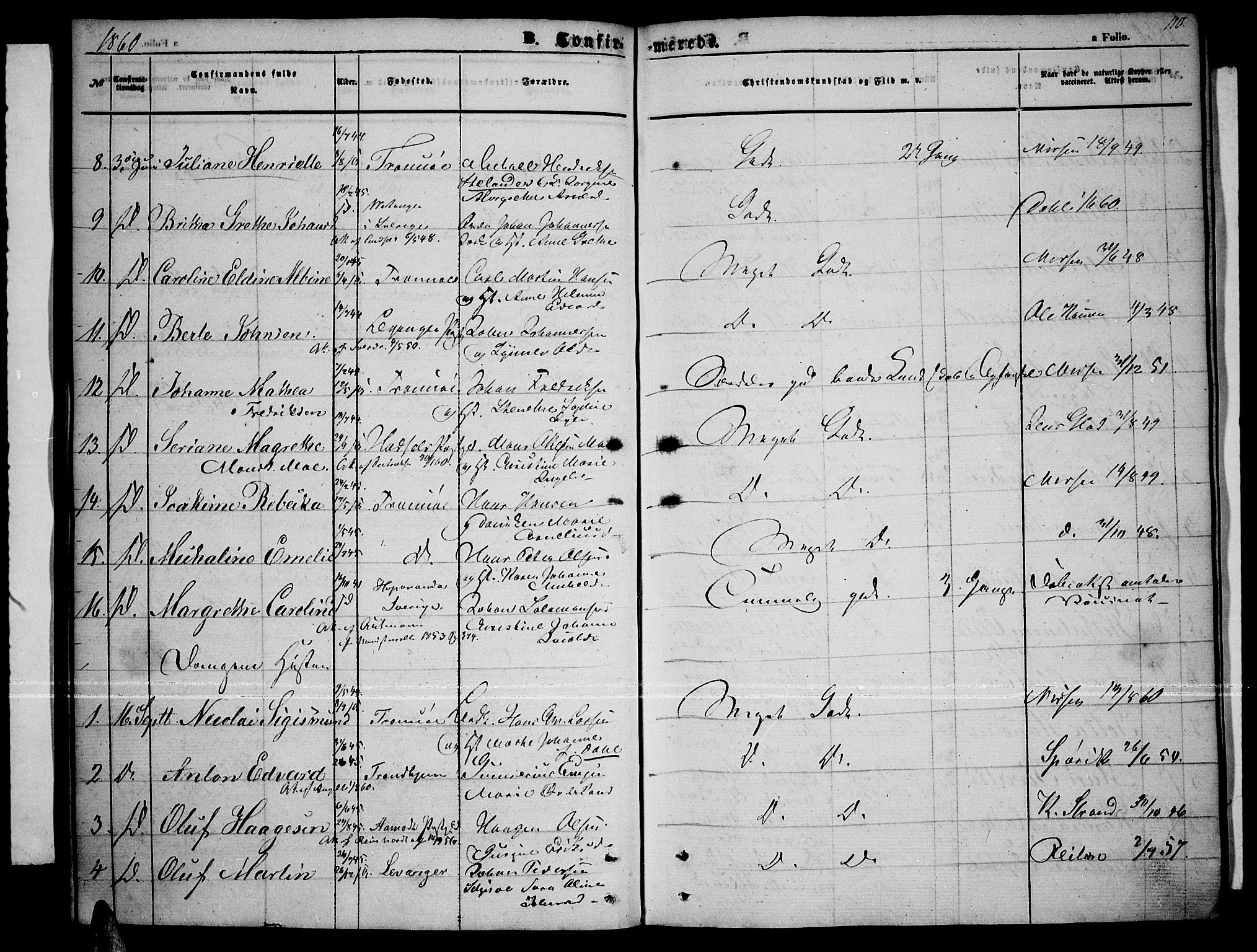 Tromsø sokneprestkontor/stiftsprosti/domprosti, AV/SATØ-S-1343/G/Gb/L0006klokker: Parish register (copy) no. 6, 1857-1866, p. 110