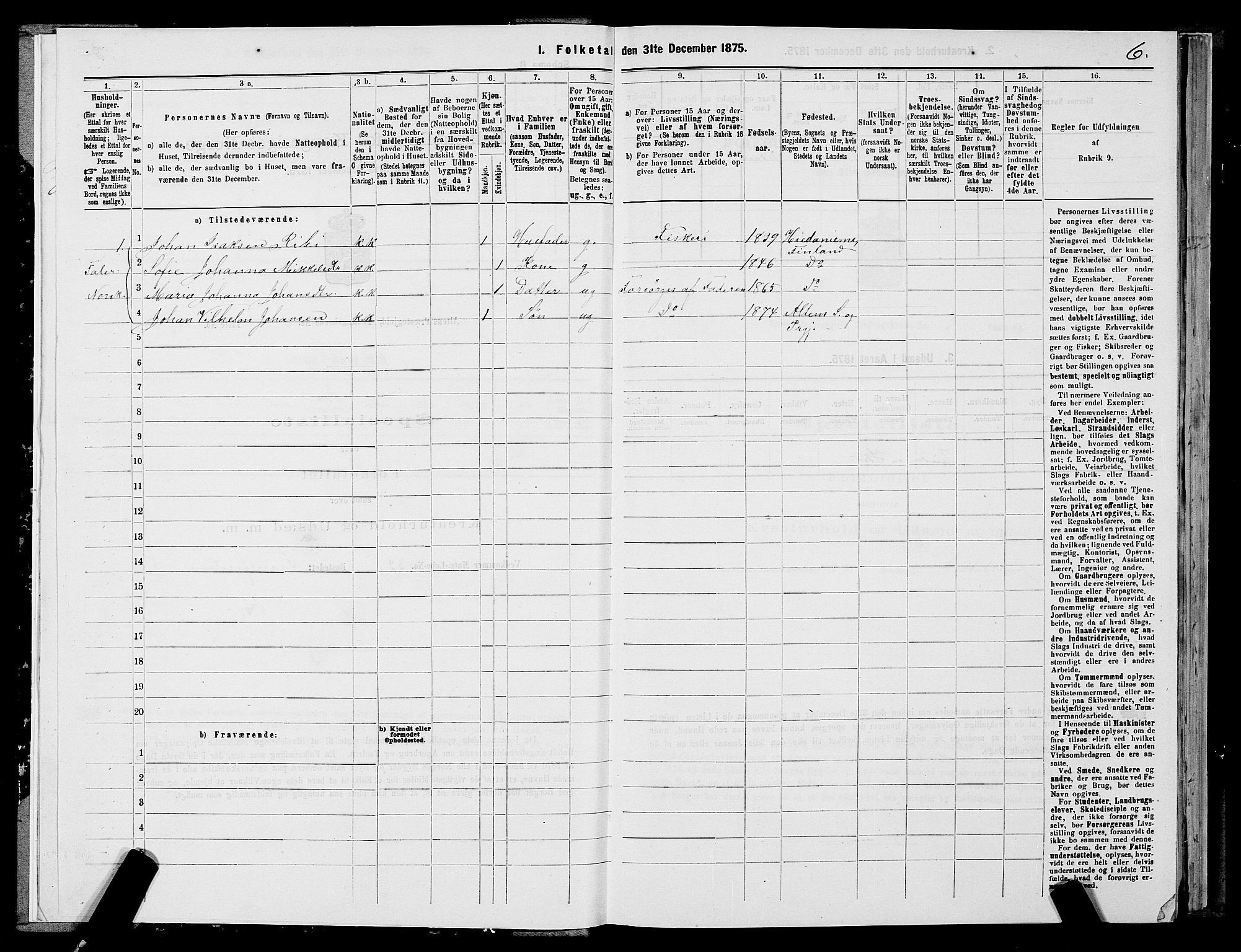 SATØ, 1875 census for 2012P Alta, 1875, p. 3006