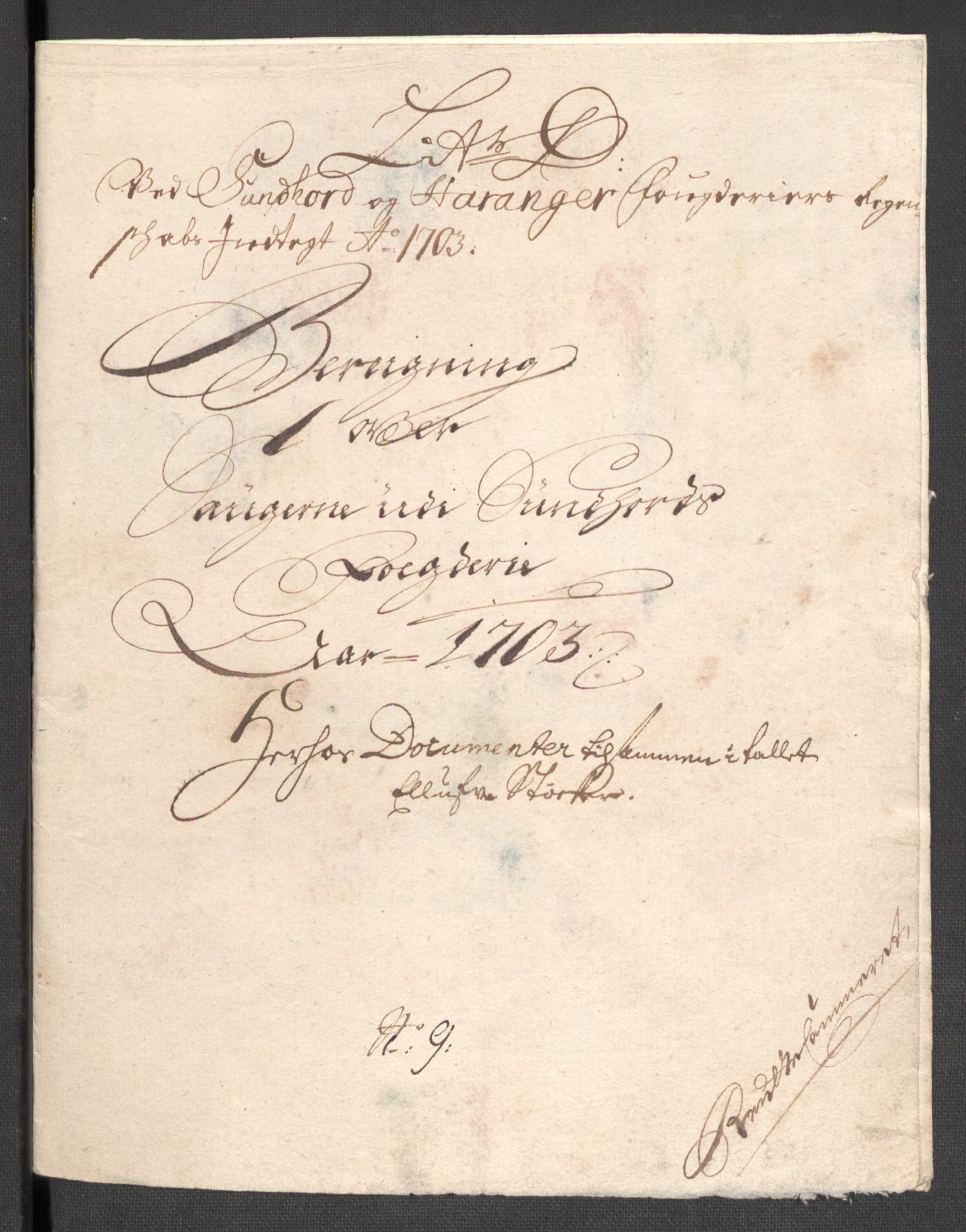 Rentekammeret inntil 1814, Reviderte regnskaper, Fogderegnskap, AV/RA-EA-4092/R48/L2981: Fogderegnskap Sunnhordland og Hardanger, 1703, p. 123