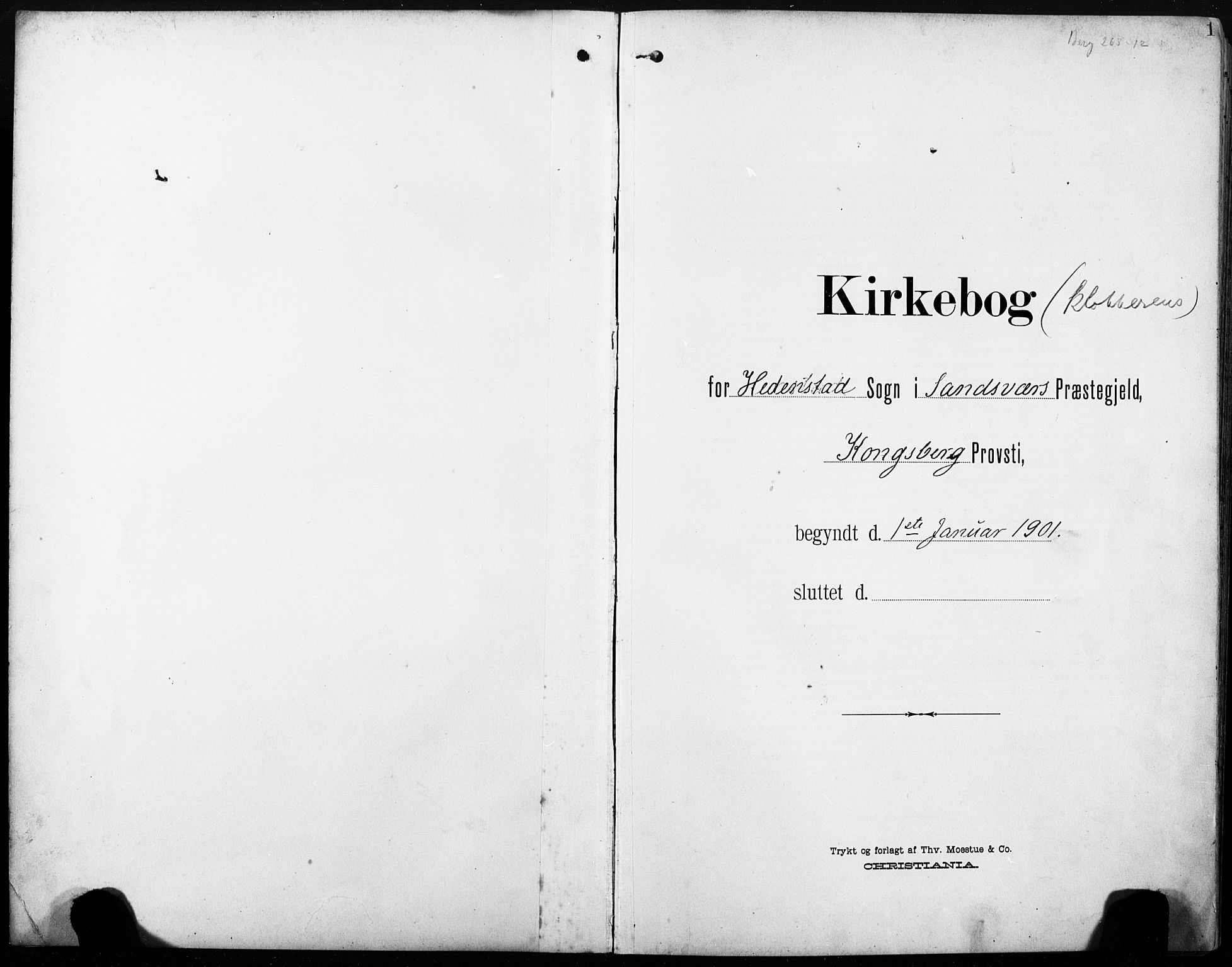 Sandsvær kirkebøker, SAKO/A-244/G/Gd/L0004a: Parish register (copy) no. IV 4A, 1901-1932, p. 1