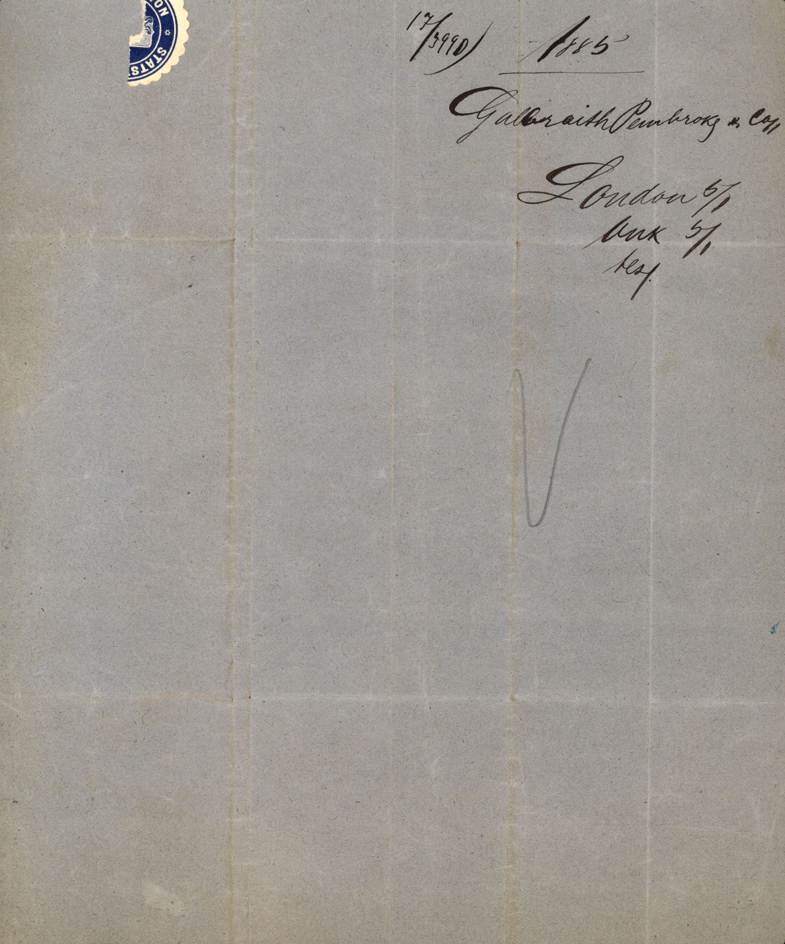 Pa 63 - Østlandske skibsassuranceforening, VEMU/A-1079/G/Ga/L0018/0010: Havaridokumenter / Tagal, Vesta, Tordenskjold av Bergen, Tordenskjold av Kristiansand, 1885, p. 91