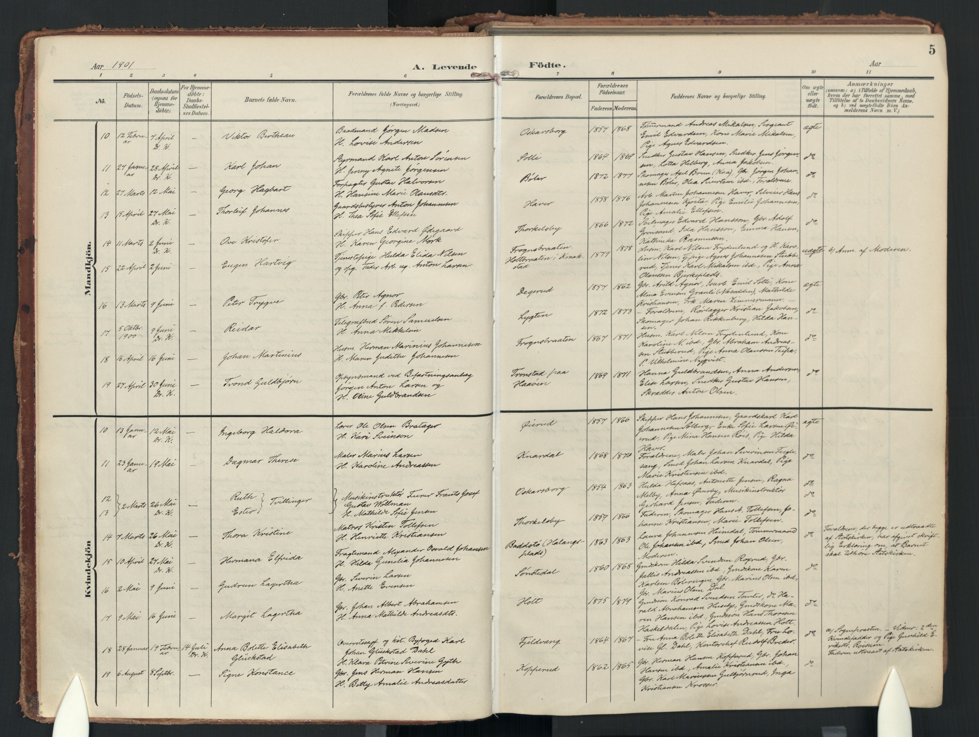 Drøbak prestekontor Kirkebøker, SAO/A-10142a/F/Fc/L0003: Parish register (official) no. III 3, 1901-1920, p. 5