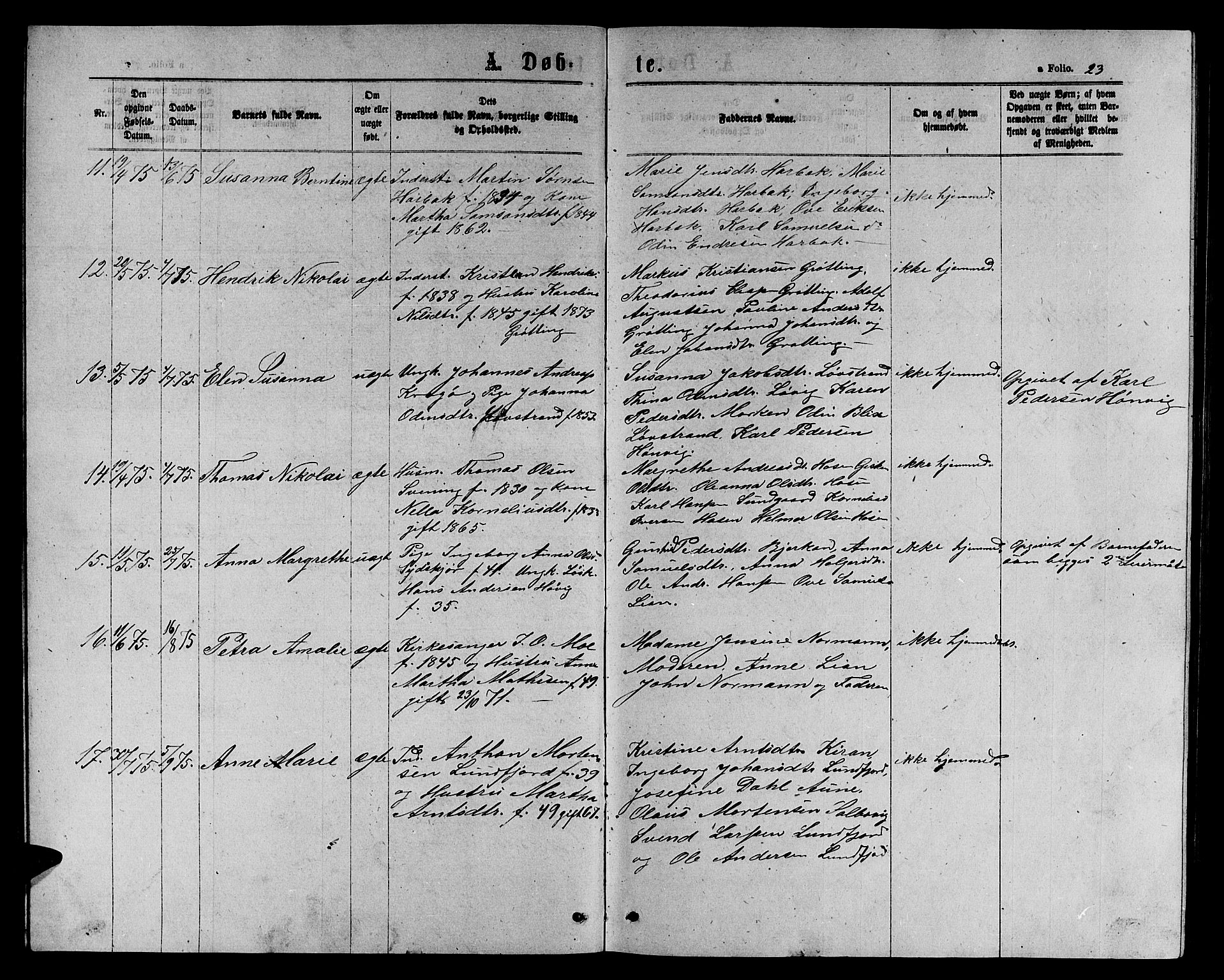 Ministerialprotokoller, klokkerbøker og fødselsregistre - Sør-Trøndelag, AV/SAT-A-1456/656/L0695: Parish register (copy) no. 656C01, 1867-1889, p. 23