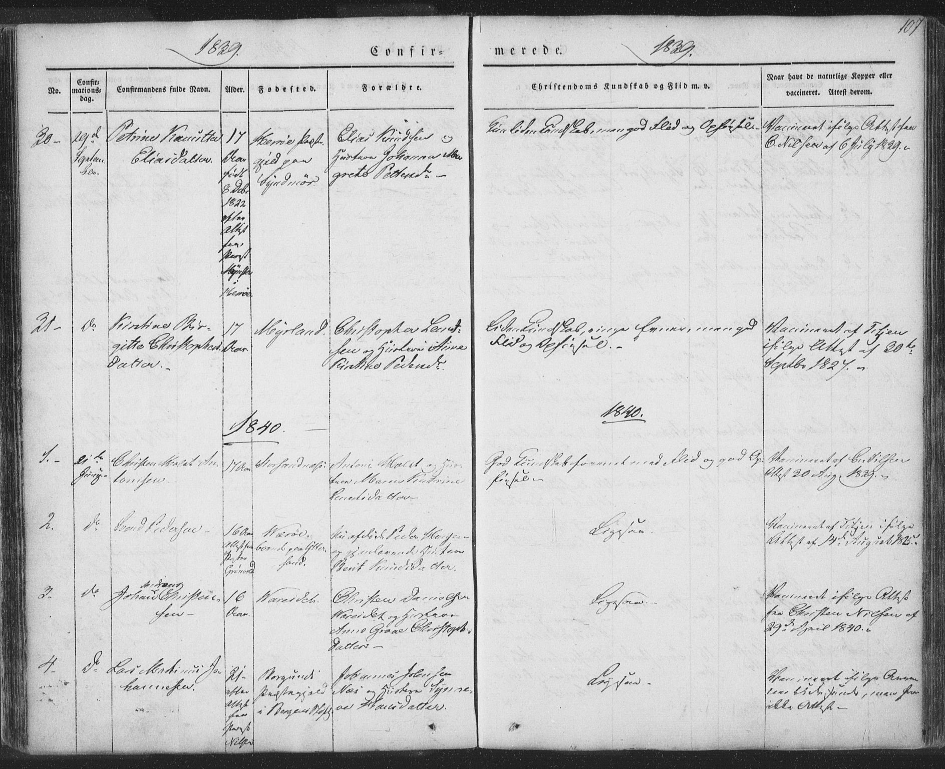 Ministerialprotokoller, klokkerbøker og fødselsregistre - Nordland, AV/SAT-A-1459/885/L1202: Parish register (official) no. 885A03, 1838-1859, p. 107