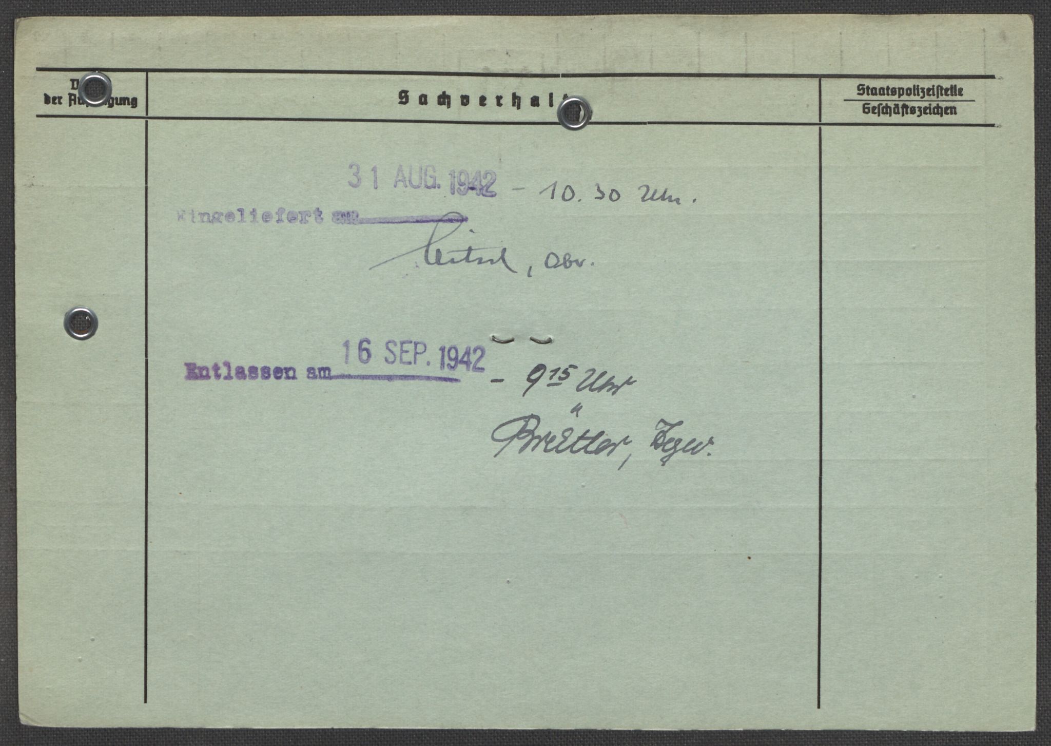 Befehlshaber der Sicherheitspolizei und des SD, AV/RA-RAFA-5969/E/Ea/Eaa/L0008: Register over norske fanger i Møllergata 19: Oelze-Ru, 1940-1945, p. 967