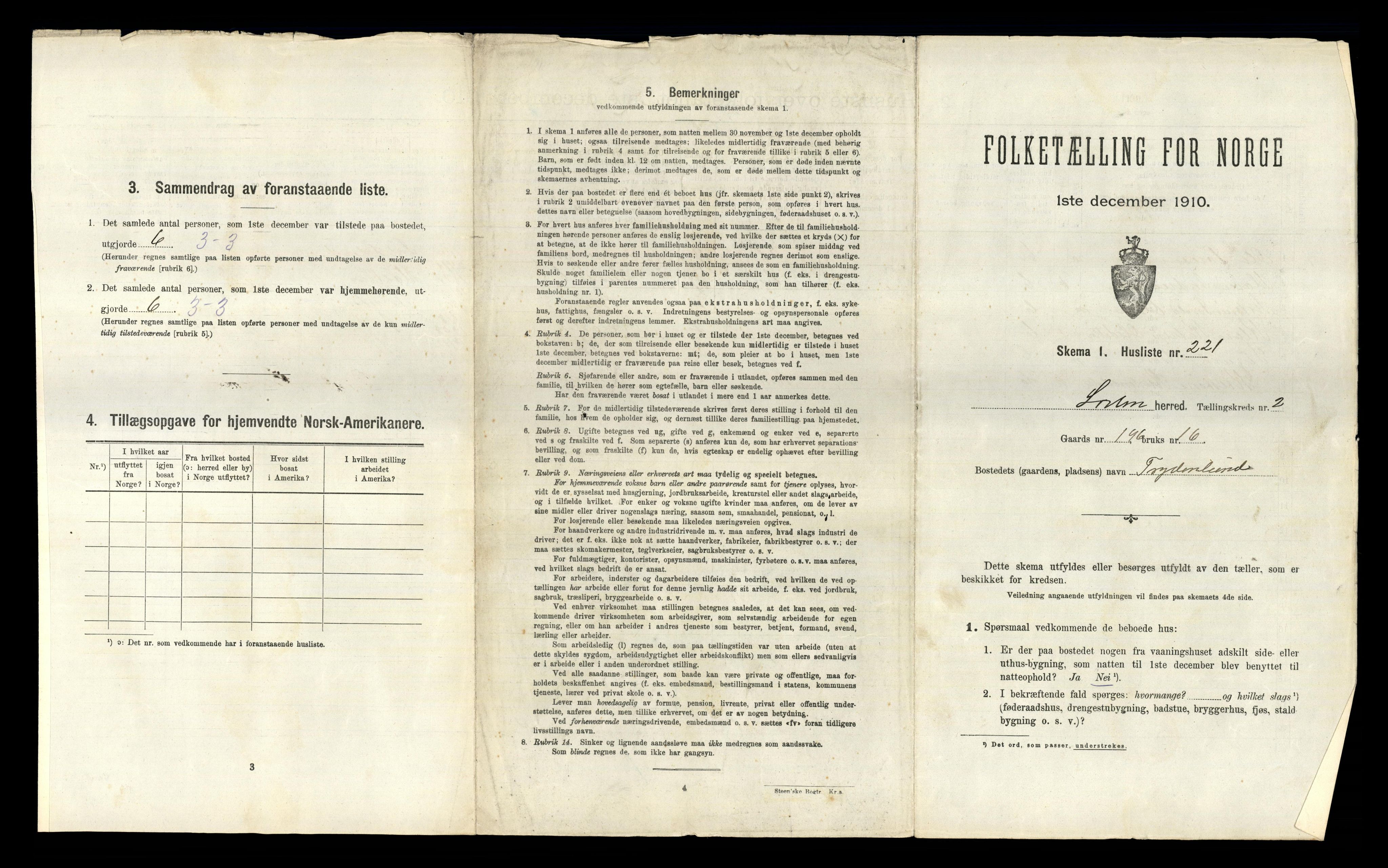 RA, 1910 census for Løten, 1910, p. 872