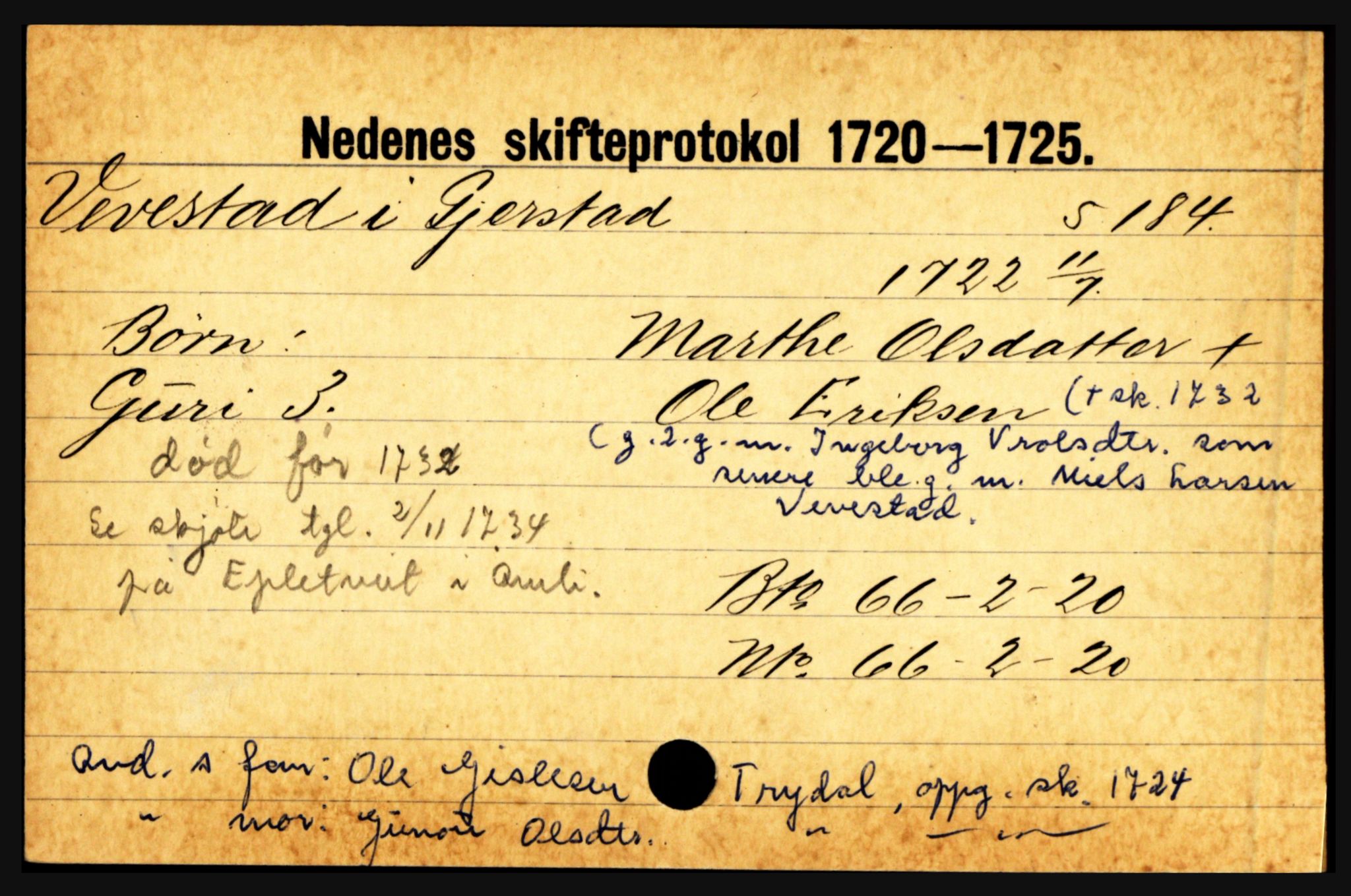 Nedenes sorenskriveri før 1824, AV/SAK-1221-0007/H, p. 33005