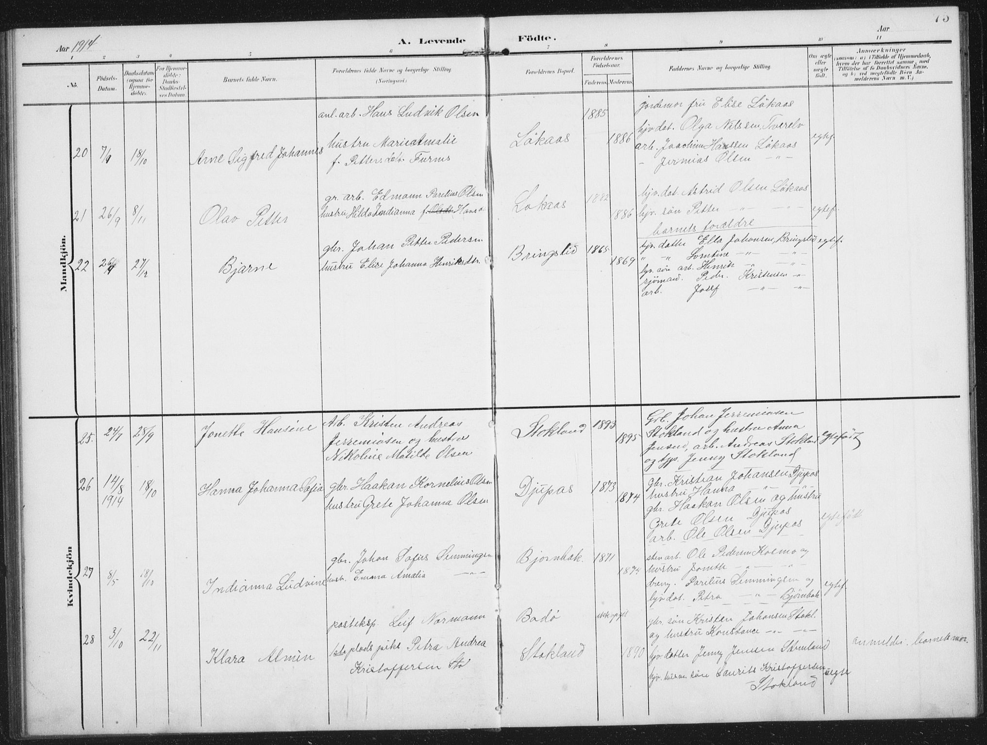 Ministerialprotokoller, klokkerbøker og fødselsregistre - Nordland, AV/SAT-A-1459/851/L0726: Parish register (copy) no. 851C01, 1902-1924, p. 75