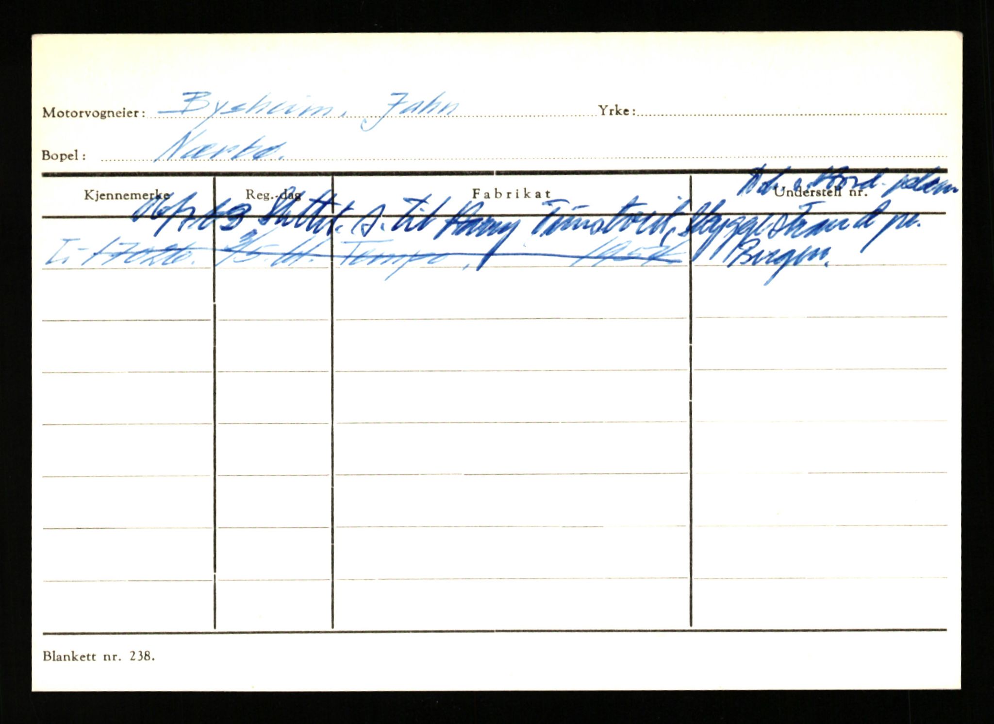 Stavanger trafikkstasjon, SAST/A-101942/0/H/L0005: Bue - Dahlstrøm, 1930-1971, p. 651