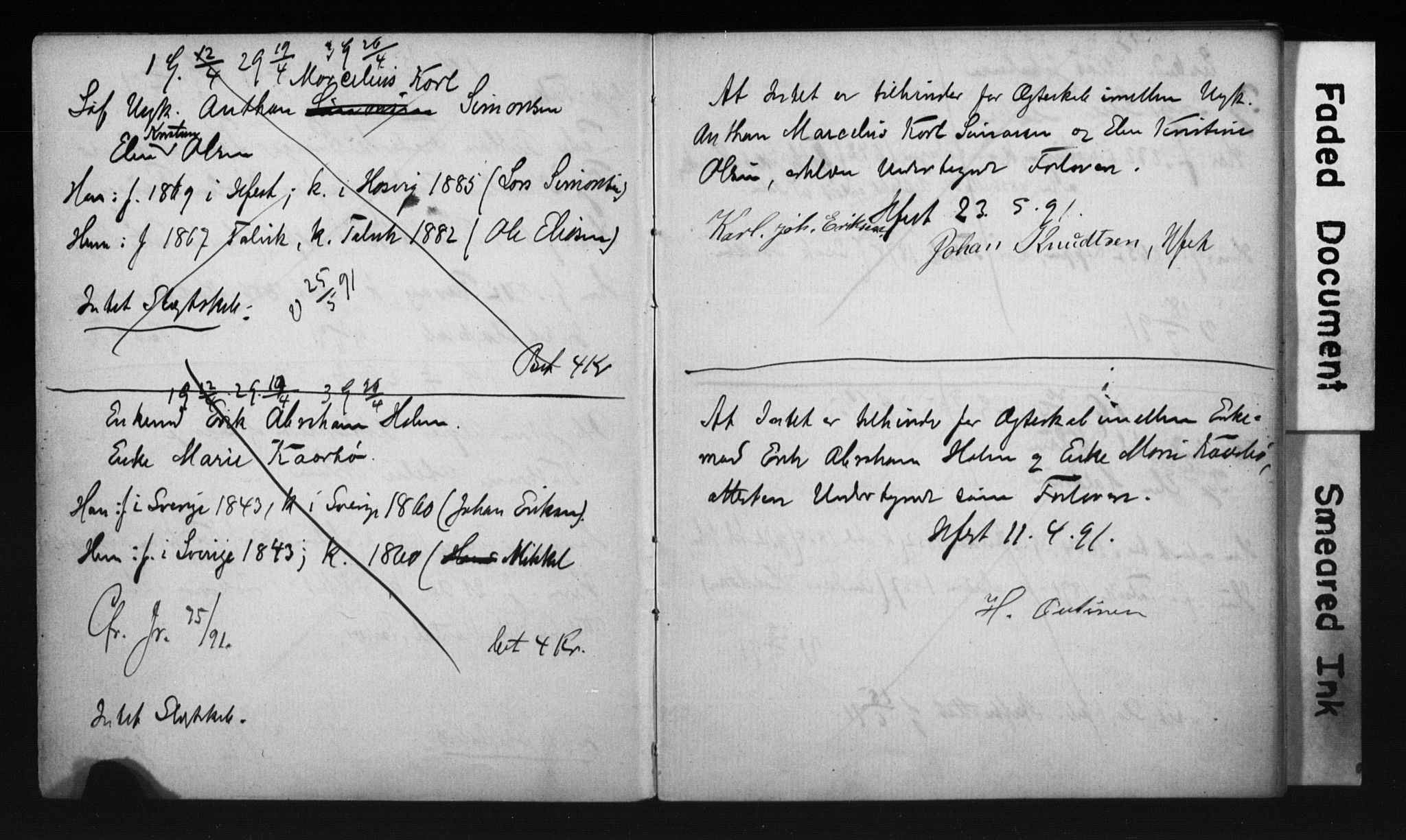 Hammerfest sokneprestkontor, AV/SATØ-S-1347/I/Ib/L0070/0002: Banns register no. 70.2, 1891-1893