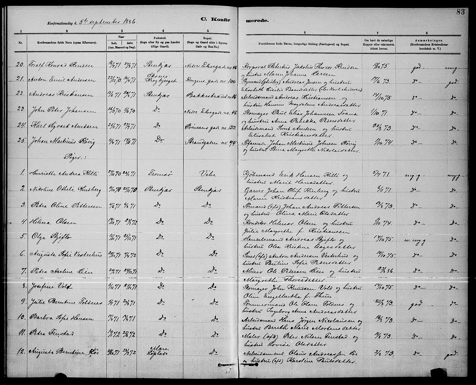 Ministerialprotokoller, klokkerbøker og fødselsregistre - Nord-Trøndelag, SAT/A-1458/739/L0374: Parish register (copy) no. 739C02, 1883-1898, p. 83