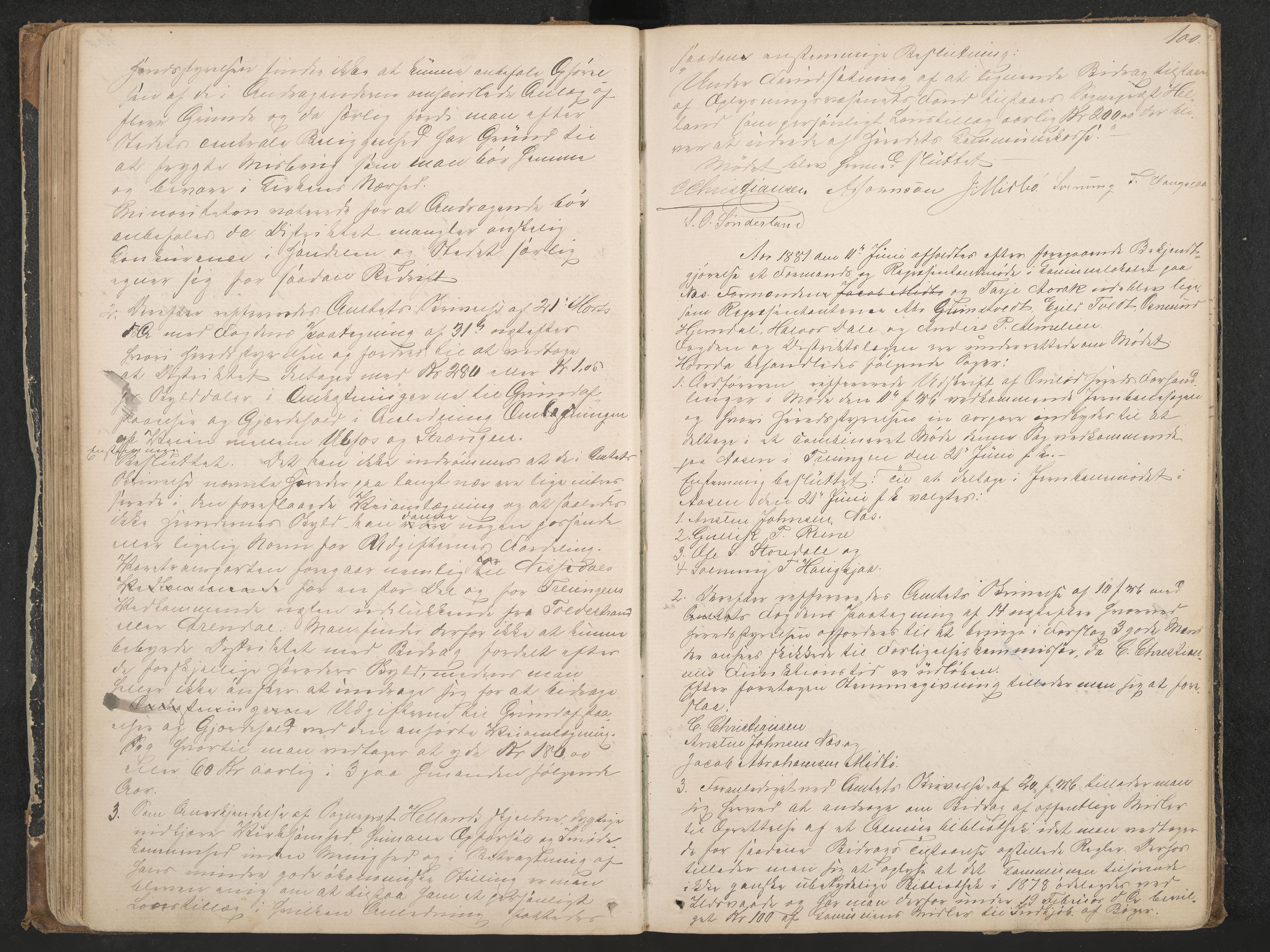 Nissedal formannskap og sentraladministrasjon, IKAK/0830021-1/A/L0002: Møtebok, 1870-1892, p. 100