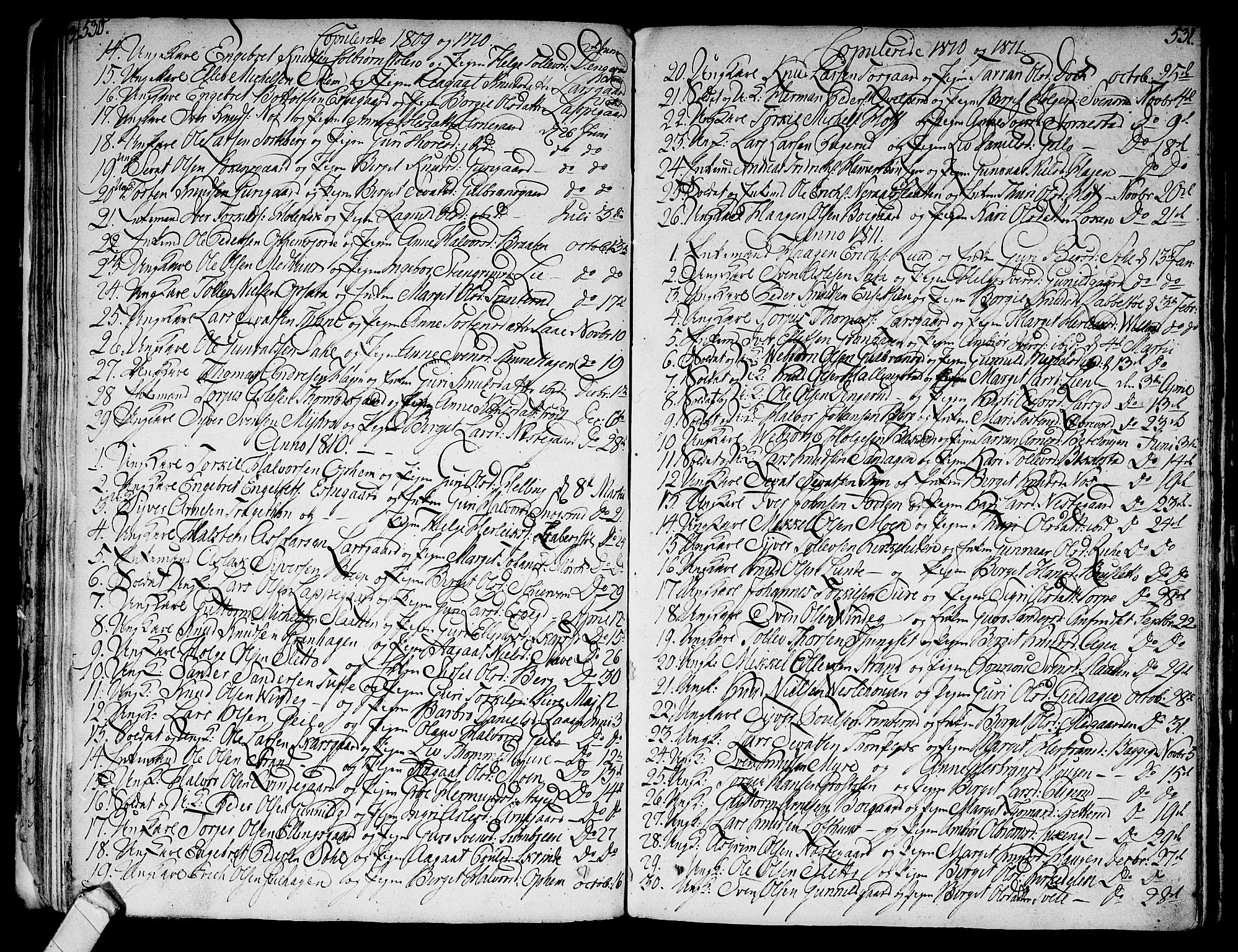 Ål kirkebøker, AV/SAKO-A-249/F/Fa/L0003: Parish register (official) no. I 3, 1807-1814, p. 530-531