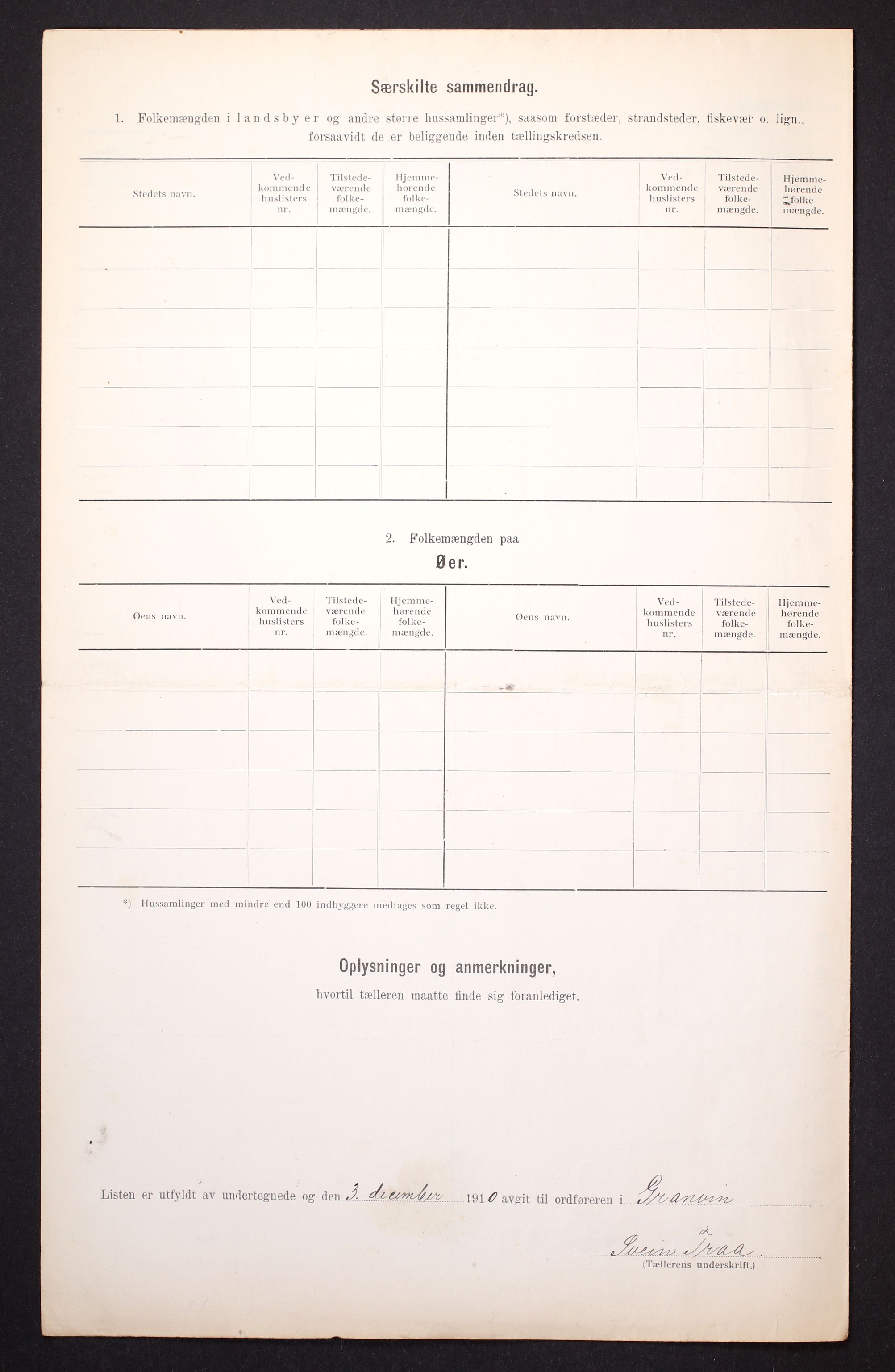 RA, 1910 census for Granvin, 1910, p. 6