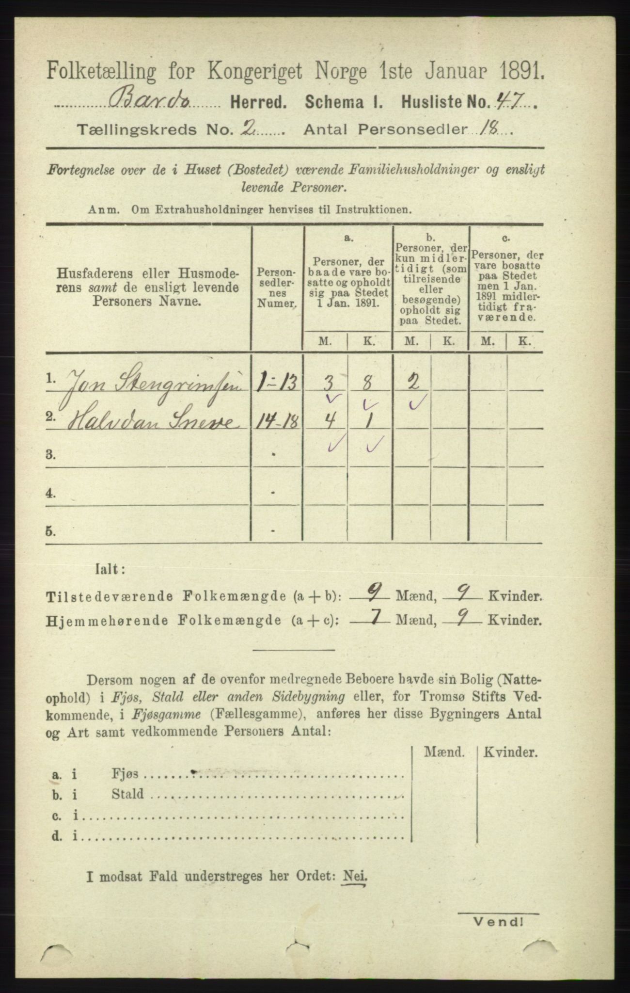 RA, 1891 census for 1922 Bardu, 1891, p. 479