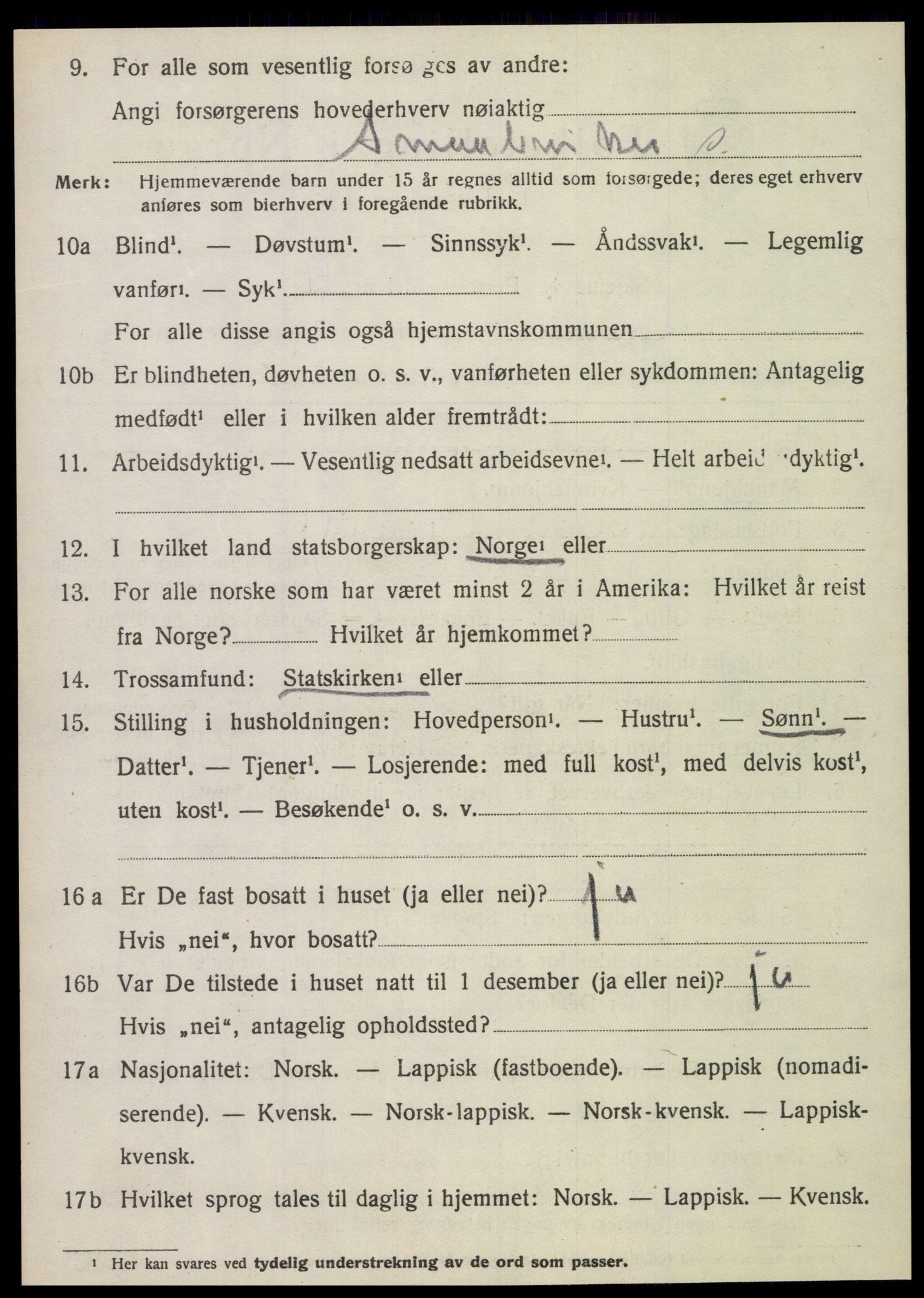 SAT, 1920 census for Sparbu, 1920, p. 6802