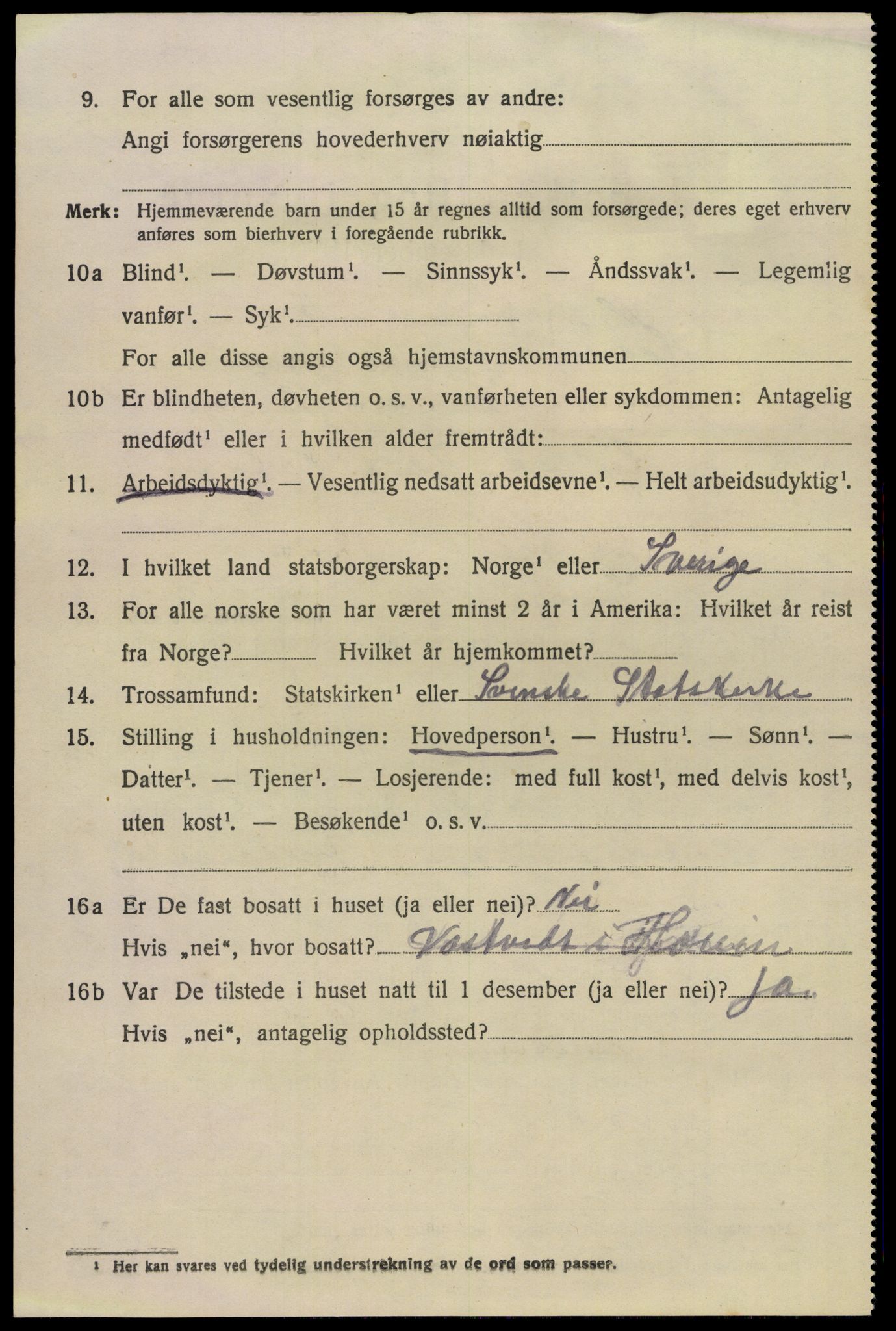 SAKO, 1920 census for Hovin, 1920, p. 1154