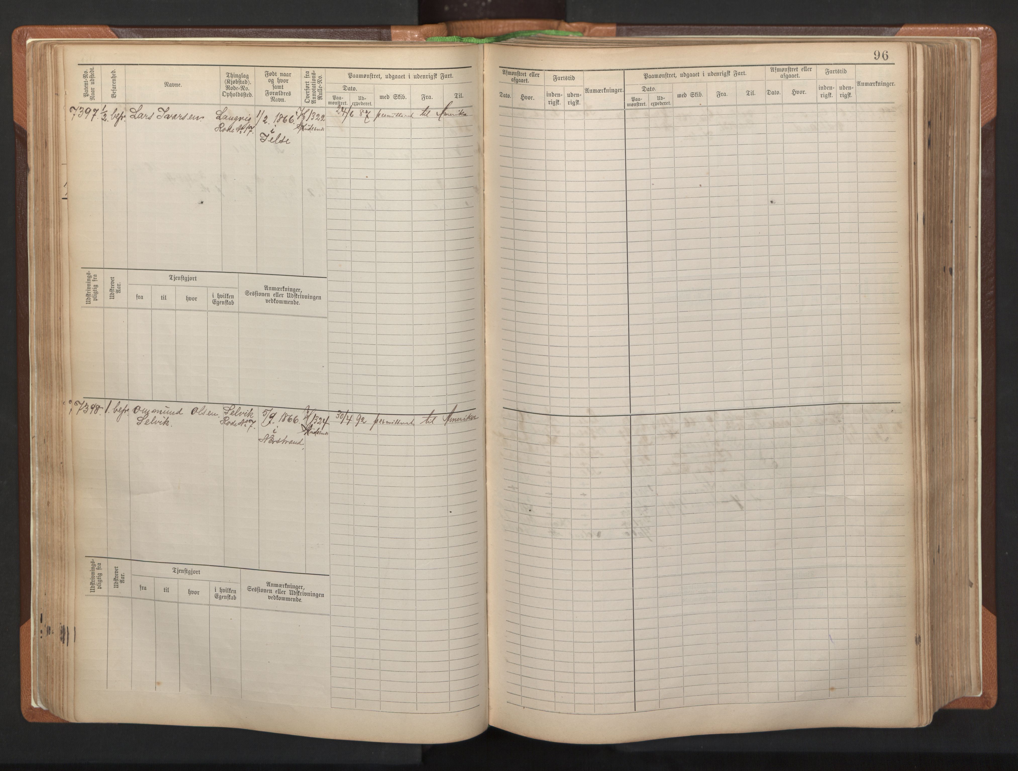 Stavanger sjømannskontor, AV/SAST-A-102006/F/Fb/Fbb/L0012: Sjøfartshovedrulle, patentnr. 7207-8158, 1894-1904, p. 99