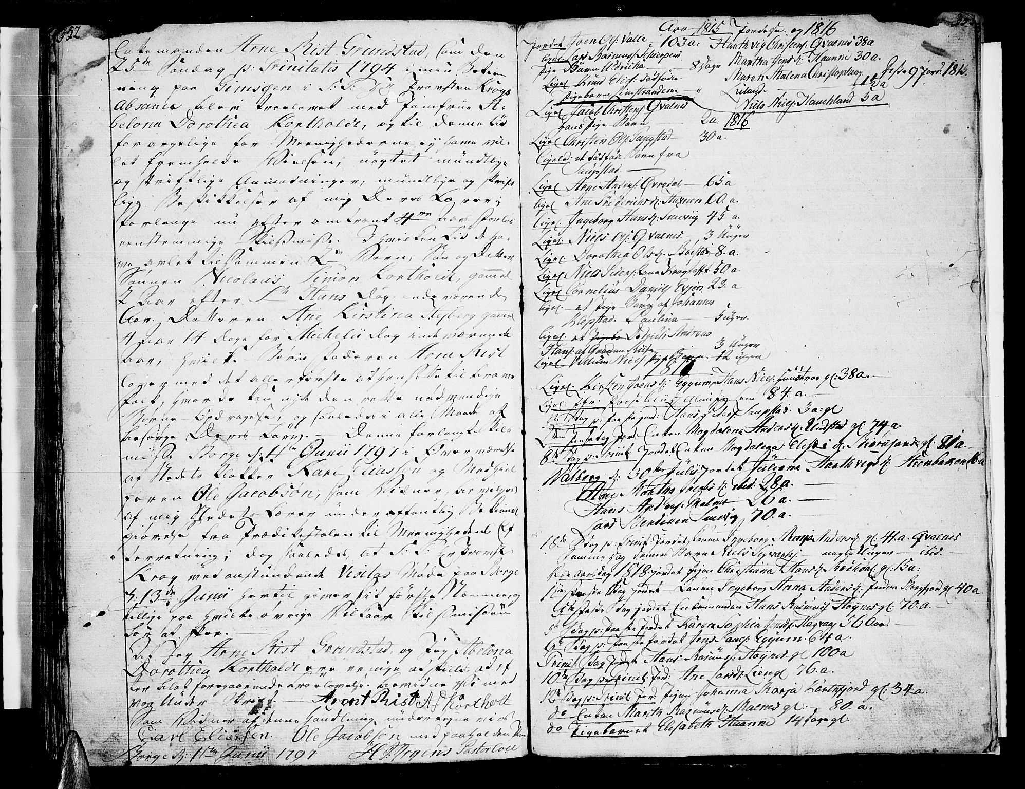 Ministerialprotokoller, klokkerbøker og fødselsregistre - Nordland, SAT/A-1459/880/L1129: Parish register (official) no. 880A03, 1796-1821, p. 352-353