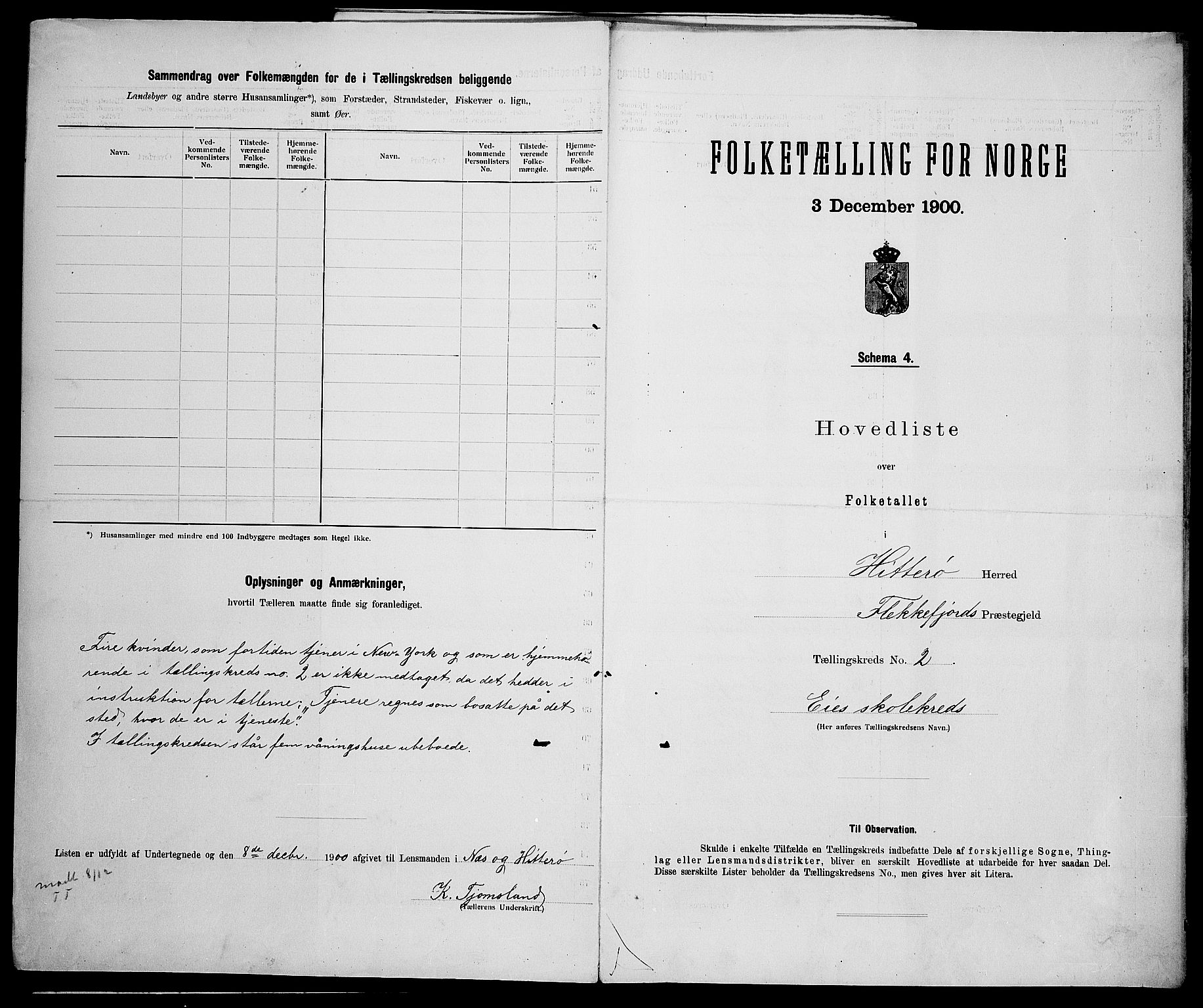 SAK, 1900 census for Hidra, 1900, p. 19