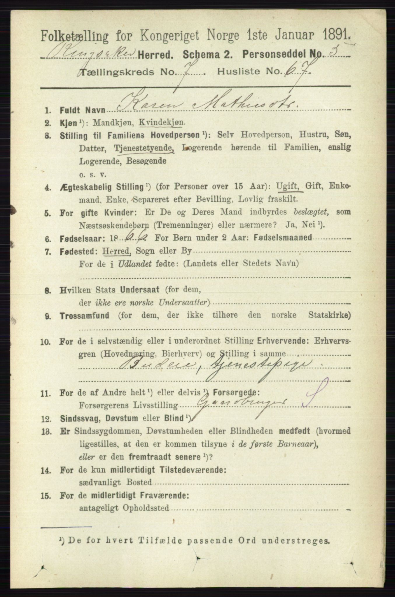 RA, 1891 census for 0412 Ringsaker, 1891, p. 4339