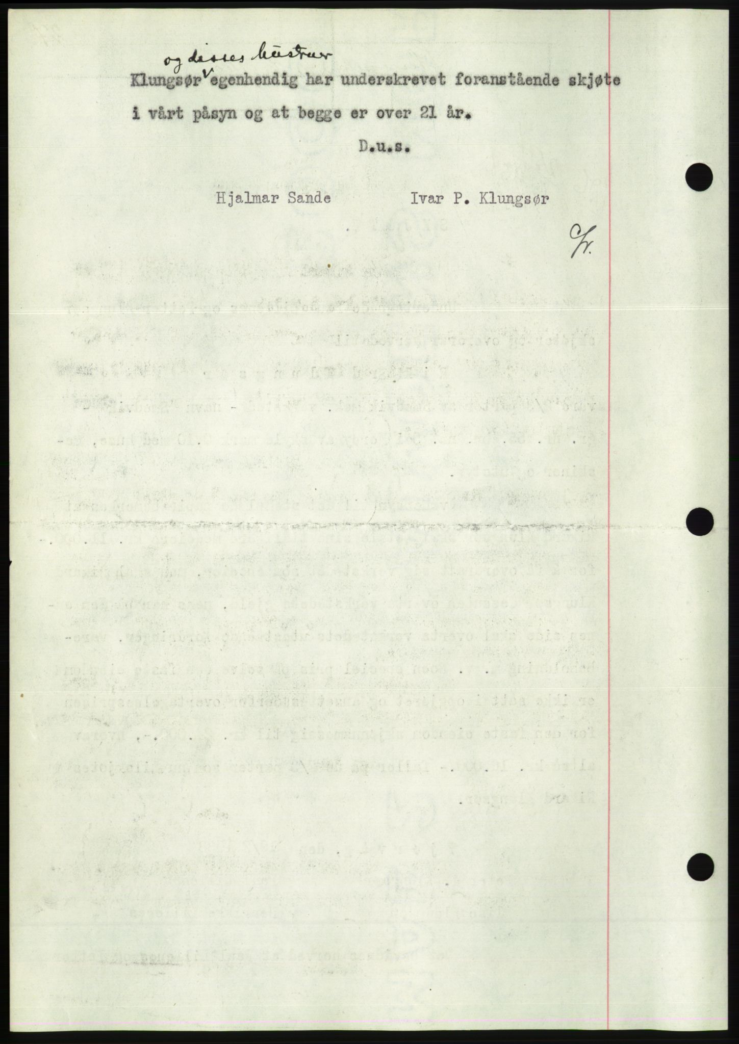 Søre Sunnmøre sorenskriveri, AV/SAT-A-4122/1/2/2C/L0065: Mortgage book no. 59, 1938-1938, Diary no: : 254/1938