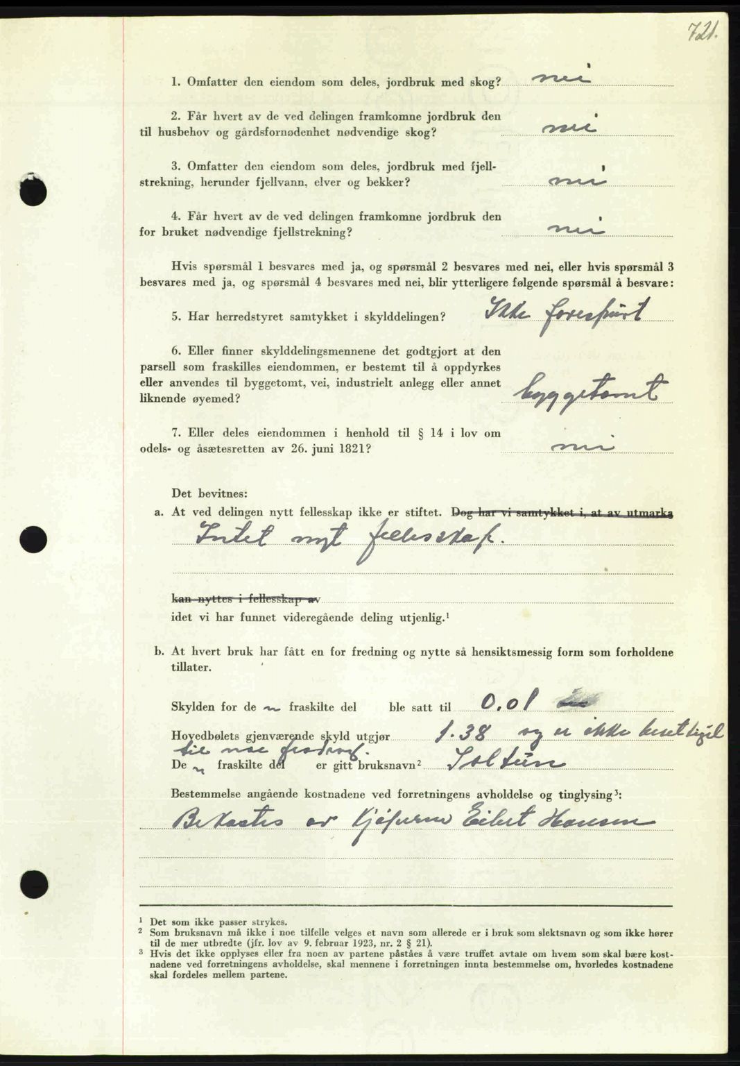 Nordmøre sorenskriveri, AV/SAT-A-4132/1/2/2Ca: Mortgage book no. A104, 1947-1947, Diary no: : 987/1947