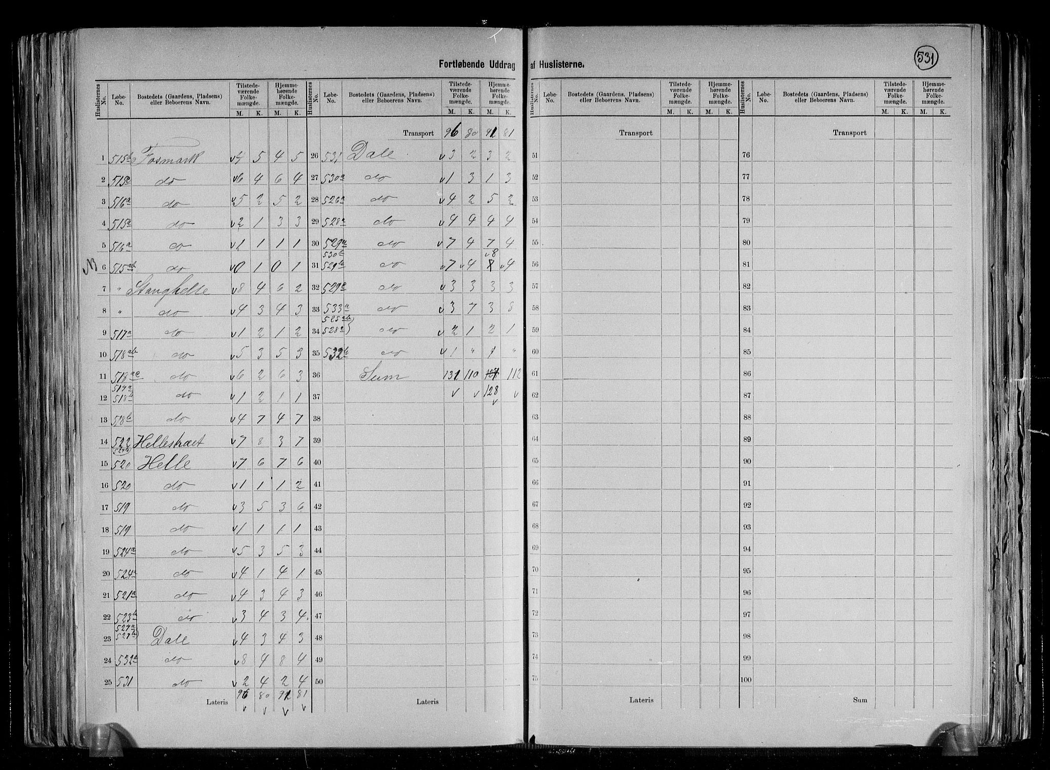 RA, 1891 census for 1251 Bruvik, 1891, p. 16