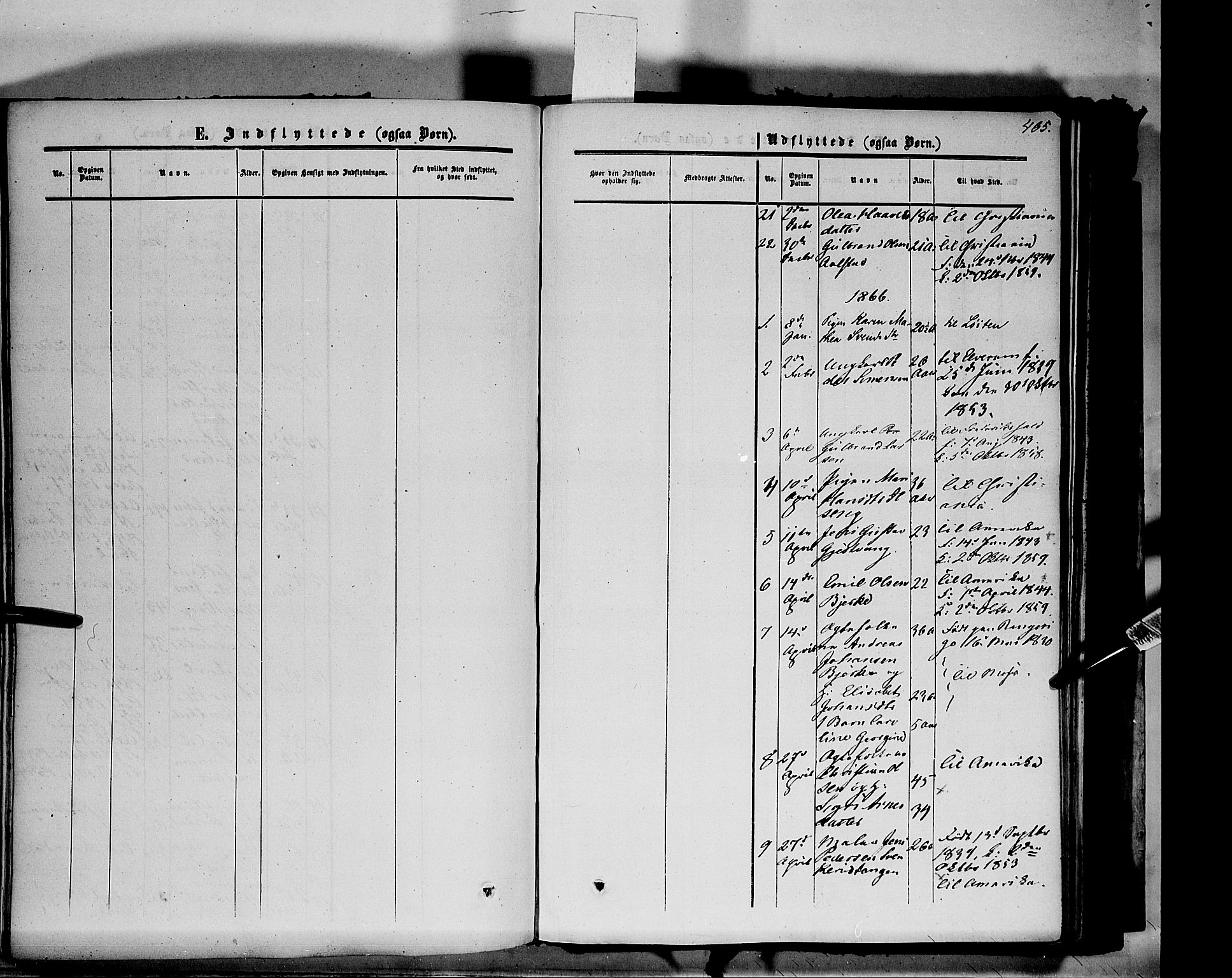 Vang prestekontor, Hedmark, SAH/PREST-008/H/Ha/Haa/L0012: Parish register (official) no. 12, 1855-1870, p. 405