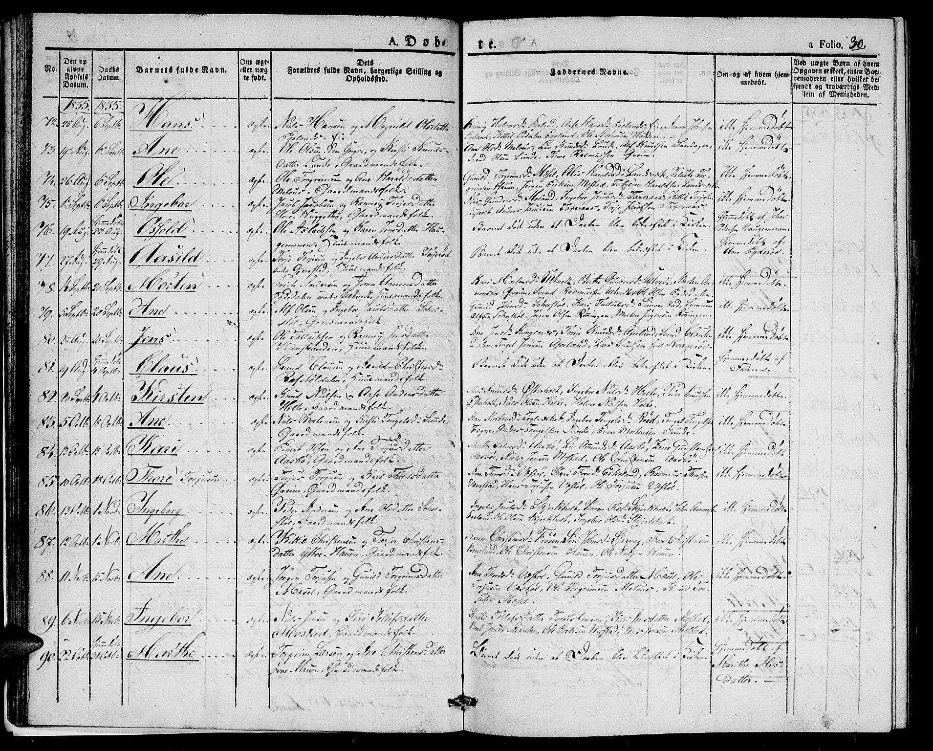 Gjerstad sokneprestkontor, AV/SAK-1111-0014/F/Fa/Faa/L0005: Parish register (official) no. A 5, 1829-1841, p. 30